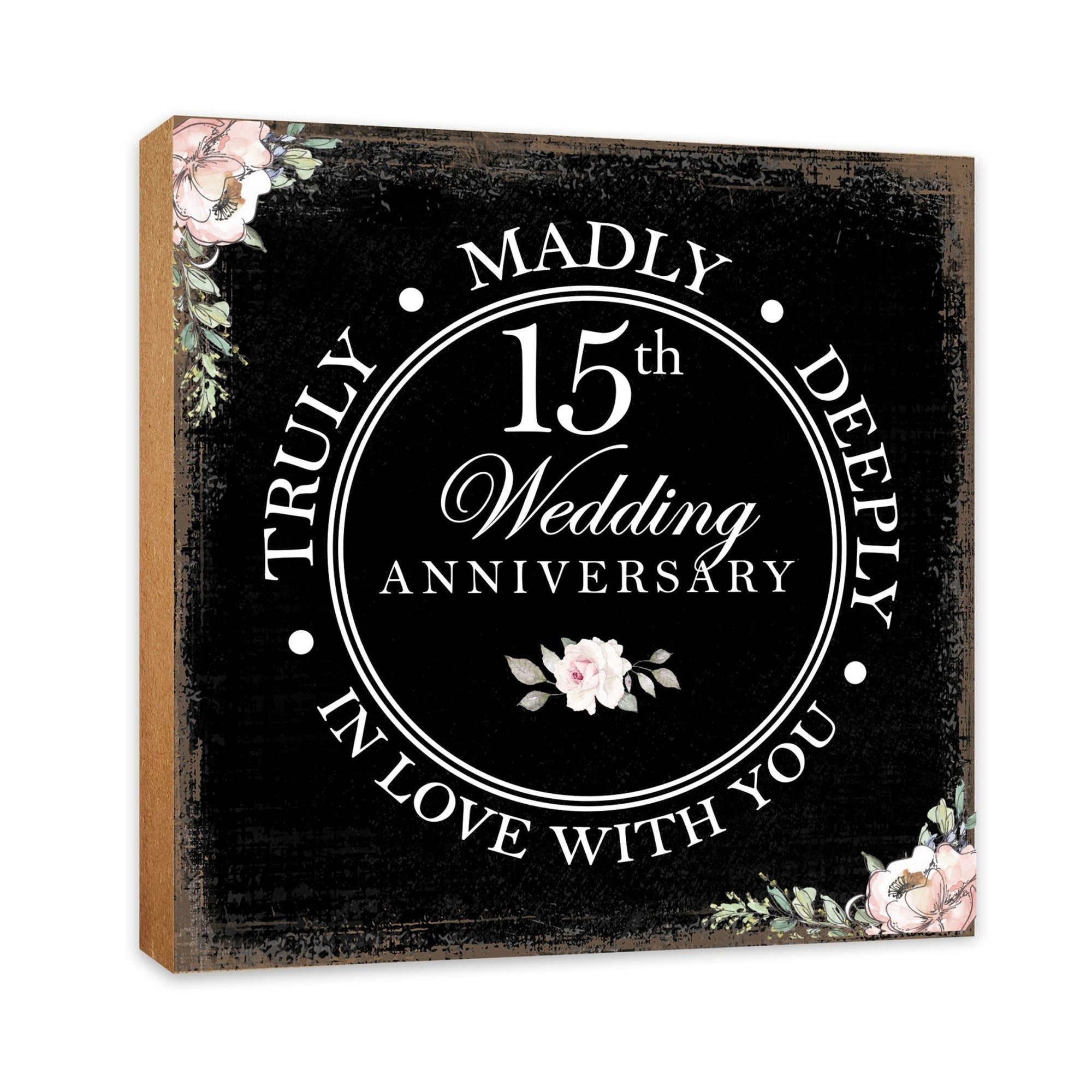 30th Wedding Anniversary Unique Shelf Decor and Tabletop Signs Gift for Couples - In Love With You - LifeSong Milestones