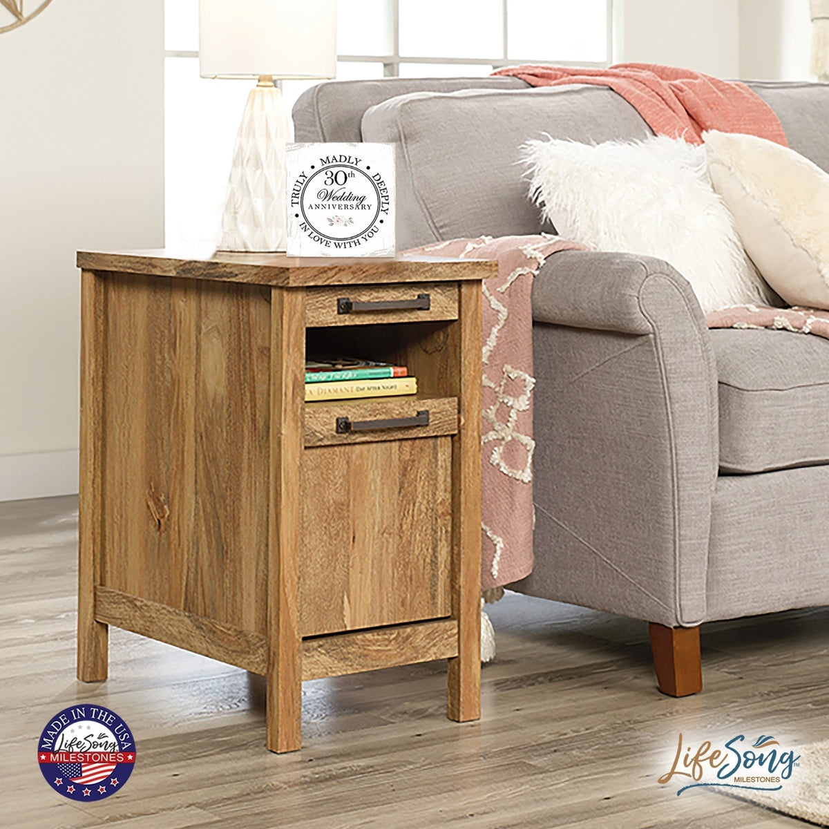 30th Wedding Anniversary Unique Shelf Decor and Tabletop Signs Gift for Couples - In Love With You - LifeSong Milestones