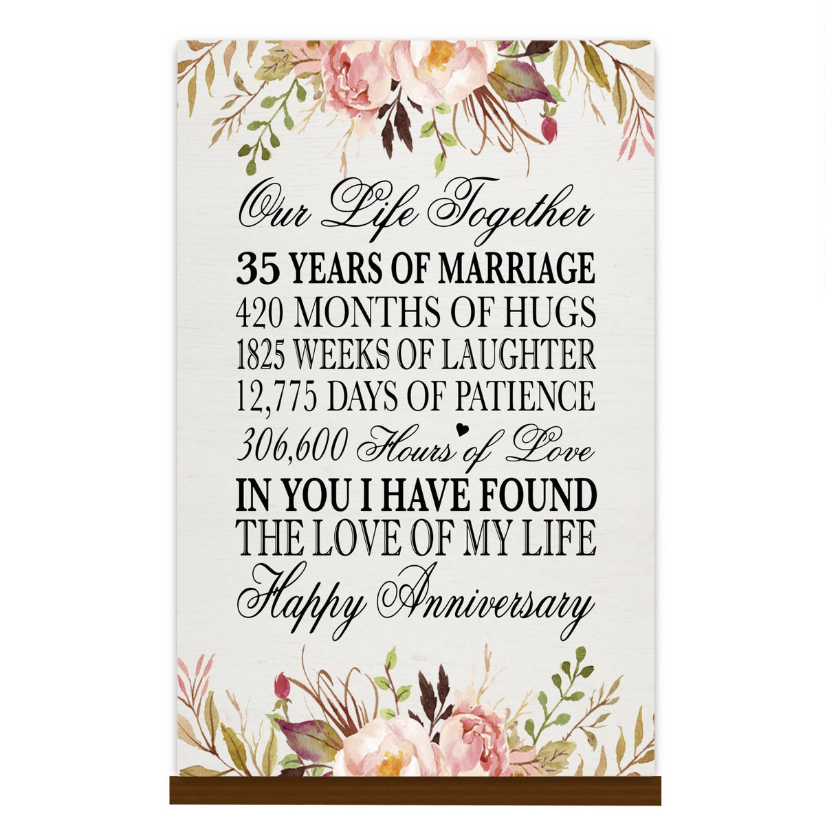 35th Wedding Anniversary Wall Plaque - Our Life Together - LifeSong Milestones