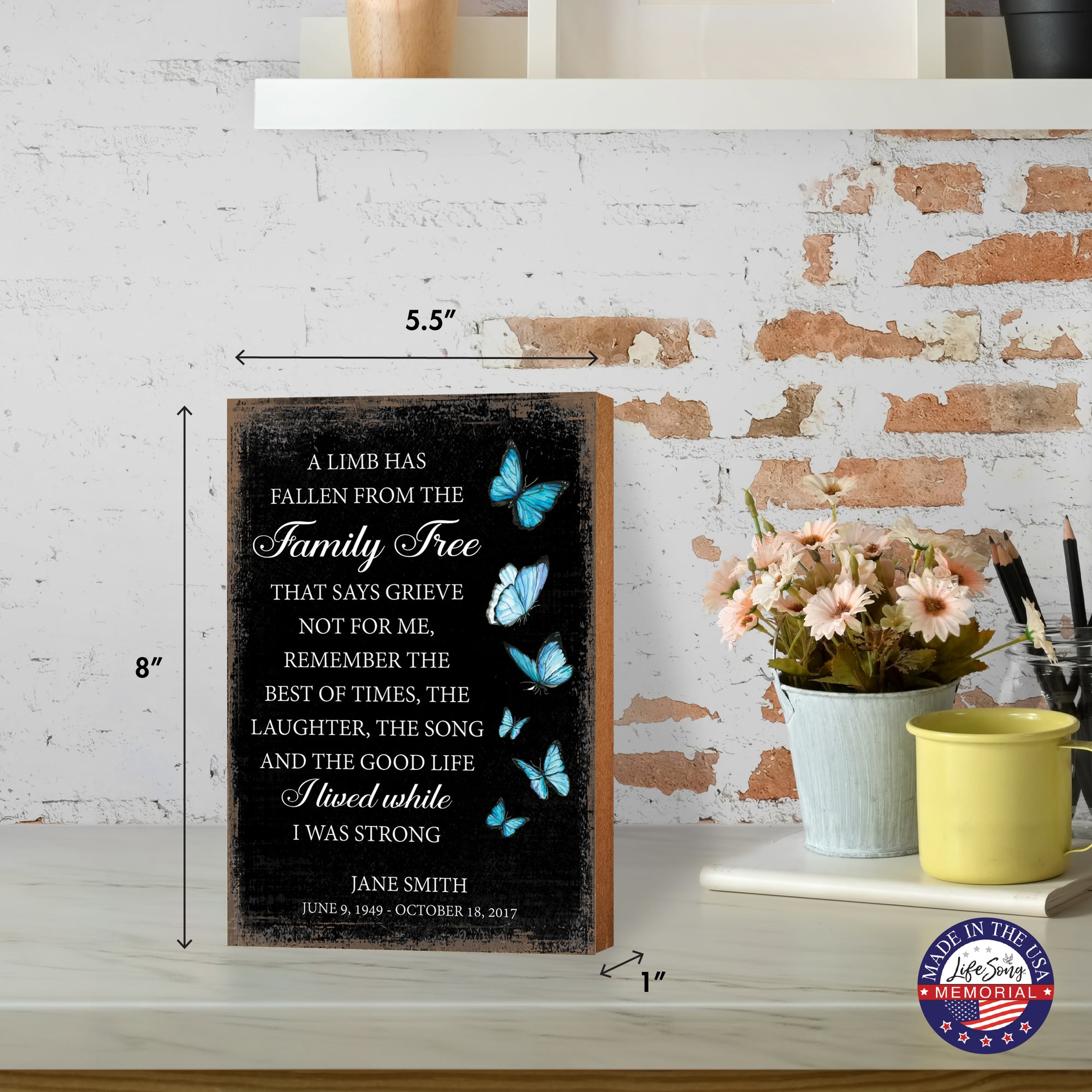 A Limb Has Fallen Vintage-Inspired Wooden Memorial Sign & Shelf Décor For The Loss Of Loved One Sympathy Gift