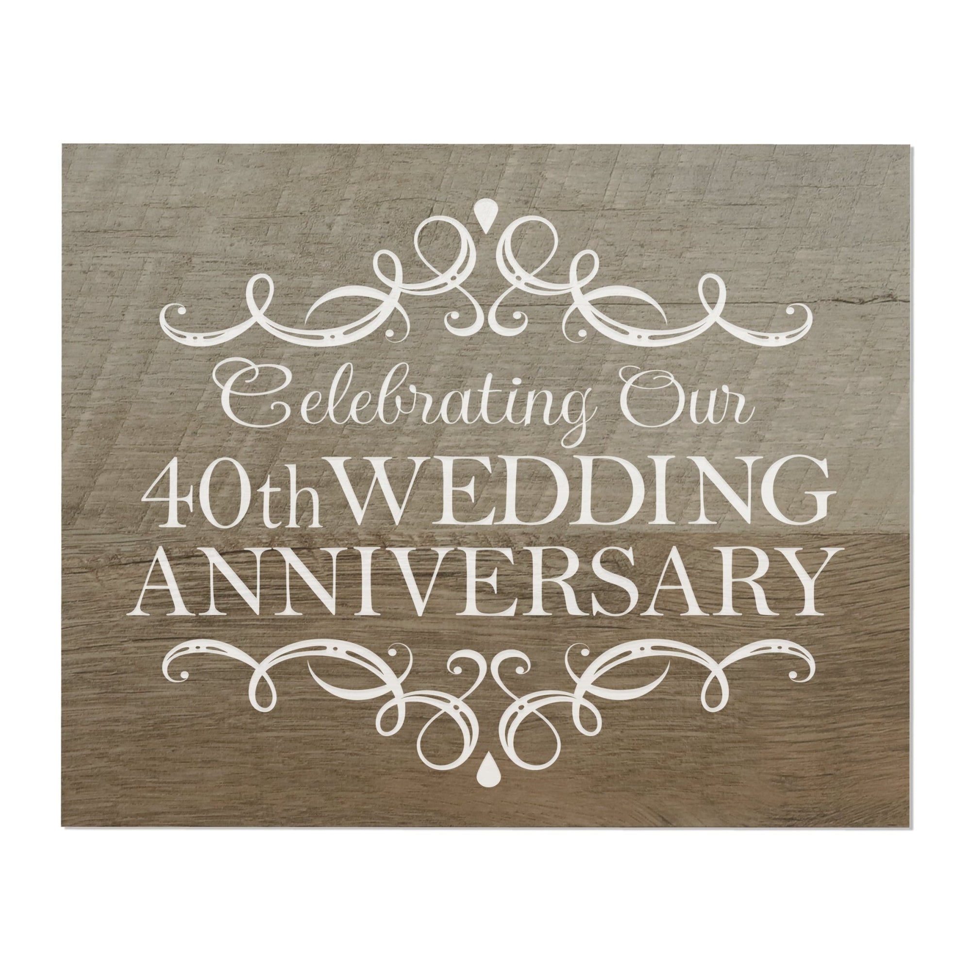 40th Wedding Anniversary Wall Plaque - Celebrating - LifeSong Milestones