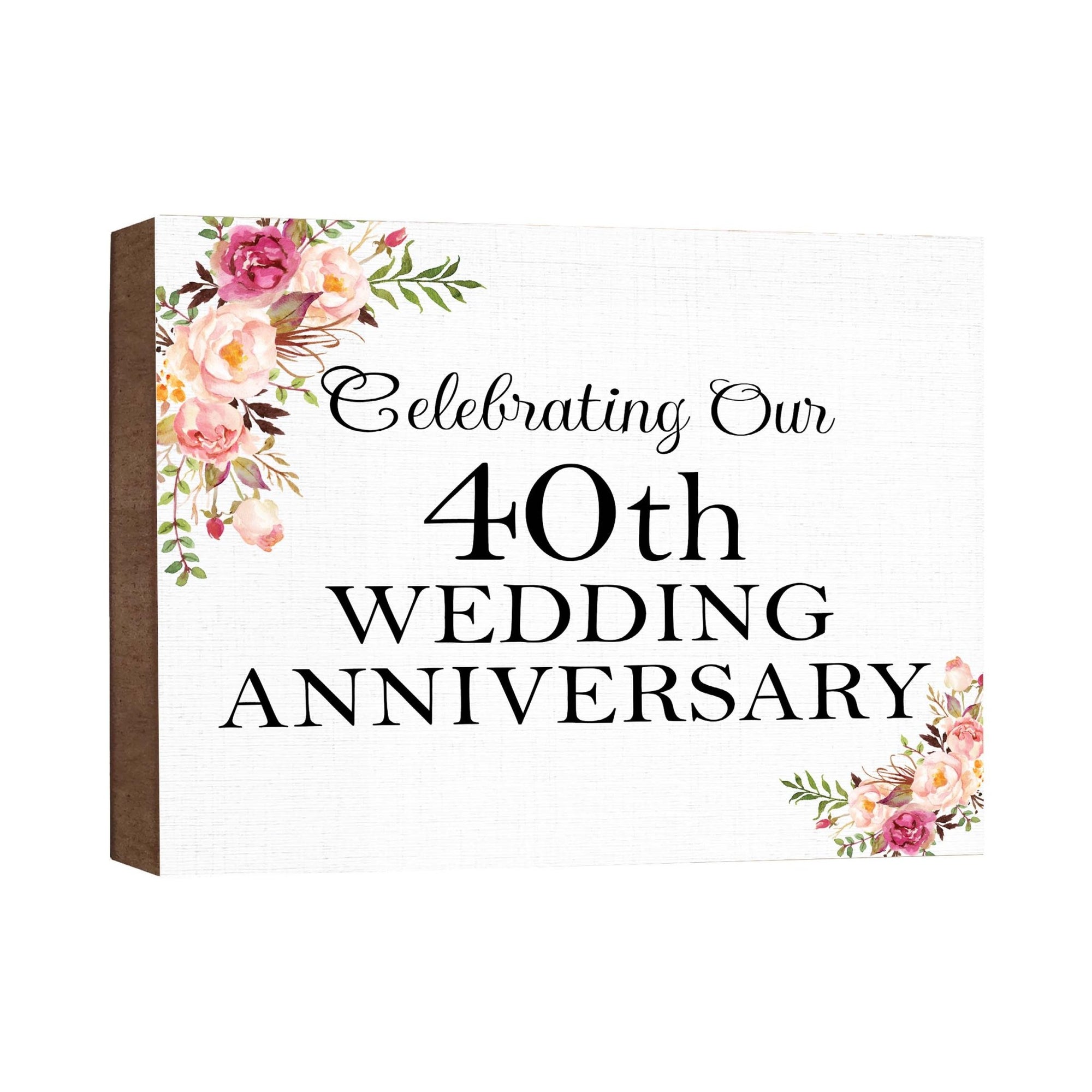 40th Wedding Anniversary Wall Plaque - Celebrating - LifeSong Milestones