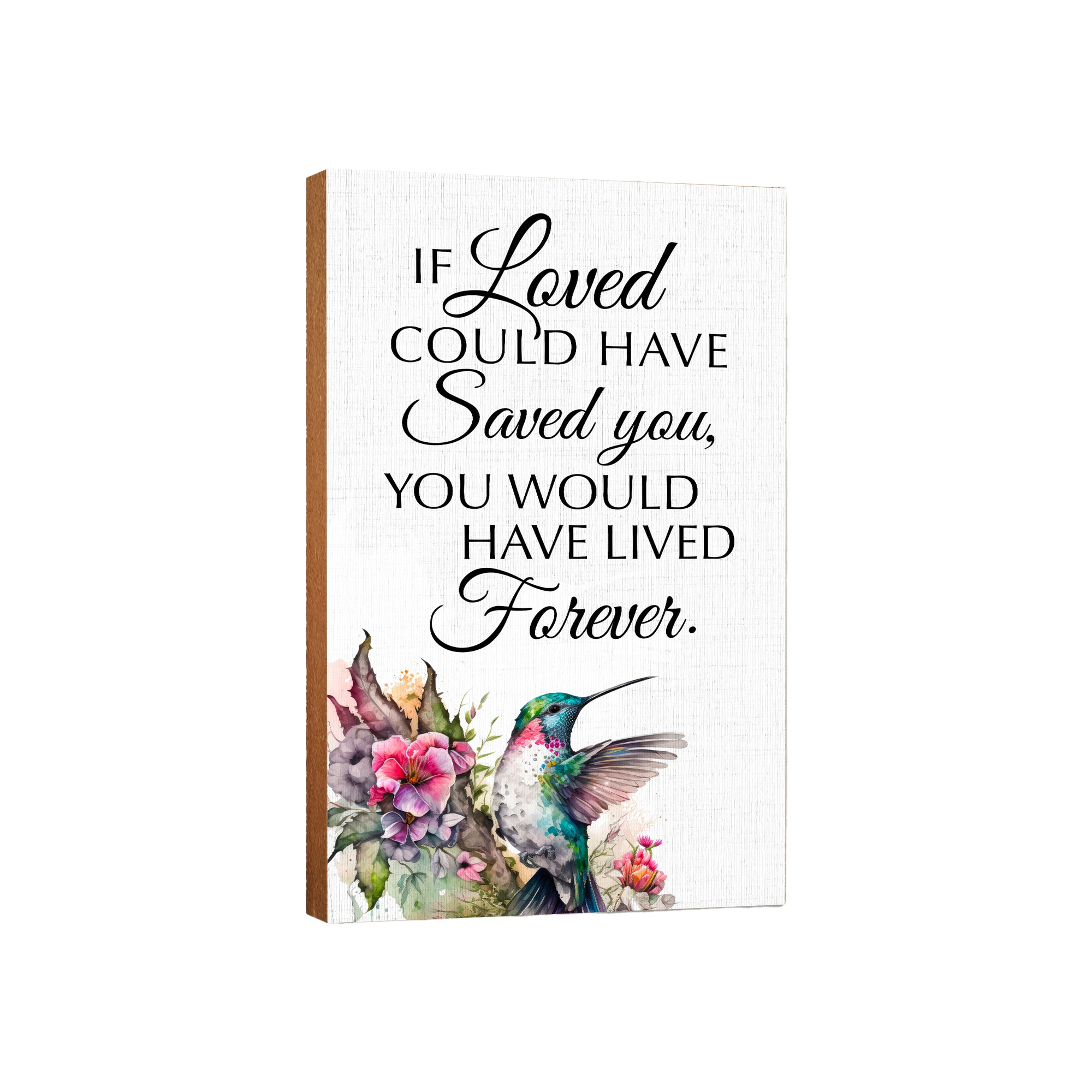 LifeSong Milestones Wooden Memorial Hummingbird Wall Plaque for Loss of Loved One