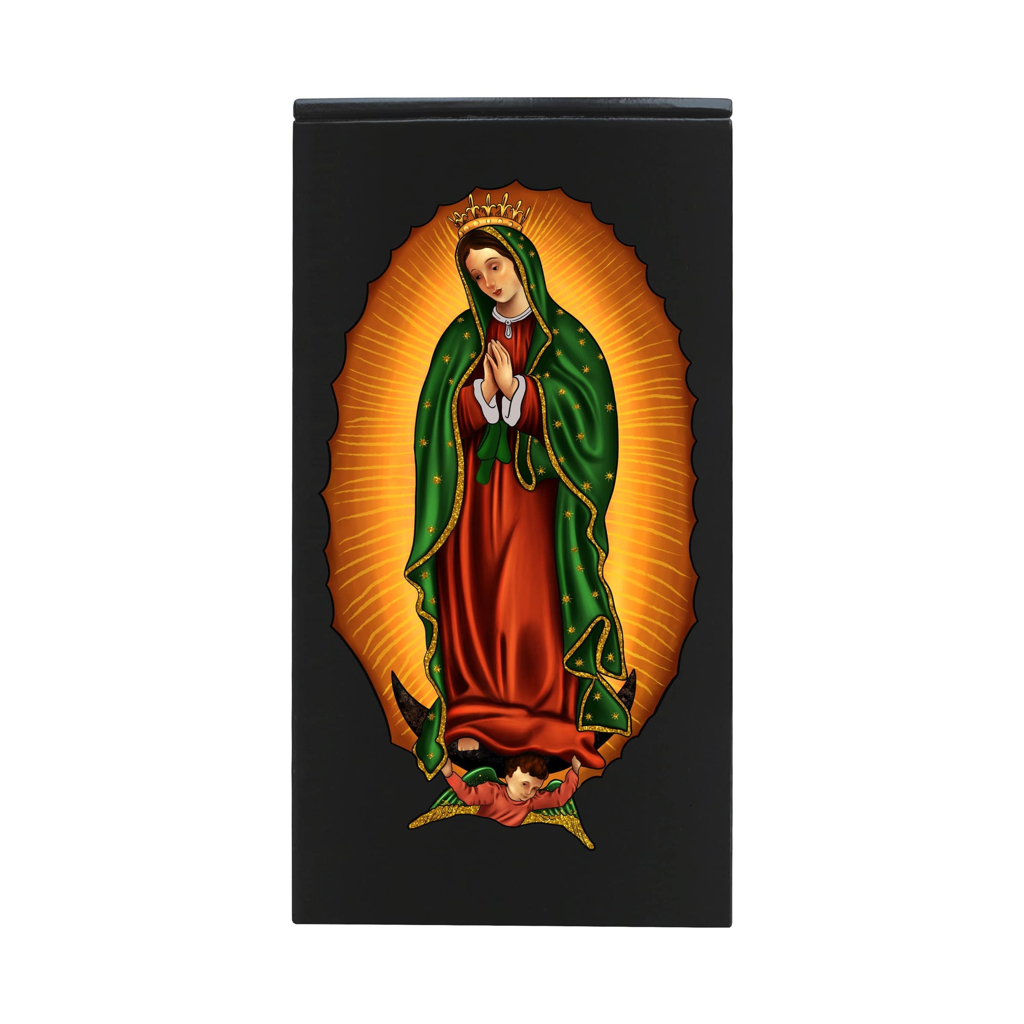 Virgin Lady of Guadalupe Memorial Cremation Keepsake Urn For Adult Human Ashes In Spanish - Lady Of Guadalupe