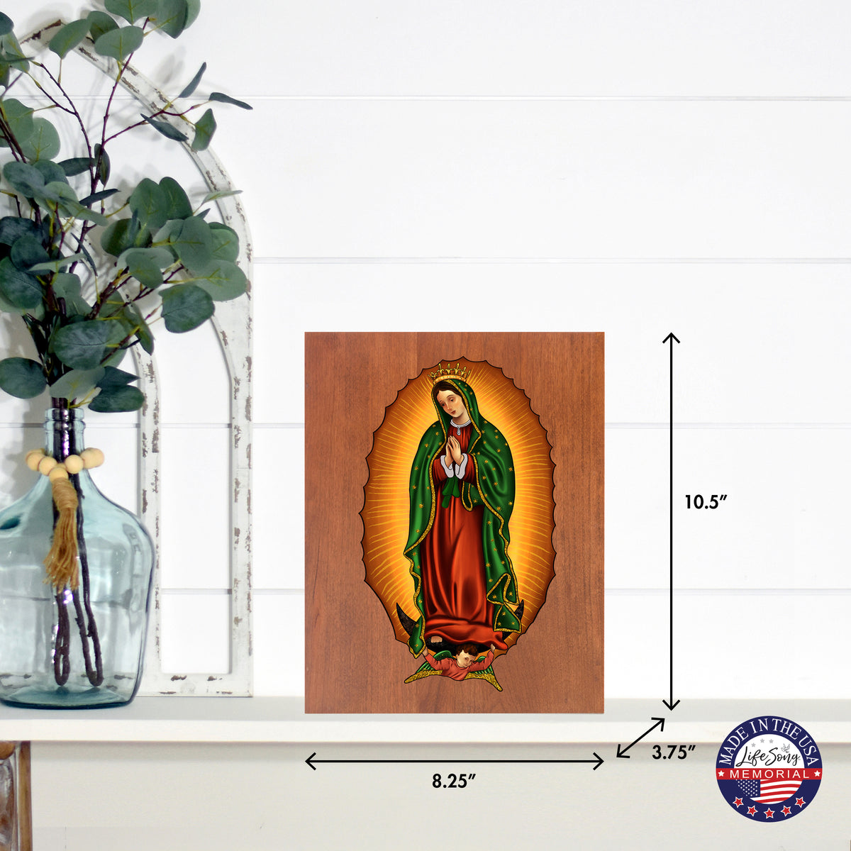 Virgin Lady of Guadalupe Memorial Cremation Scattering Urn For Adult Human Ashes In Spanish - Lady of Guadalupe