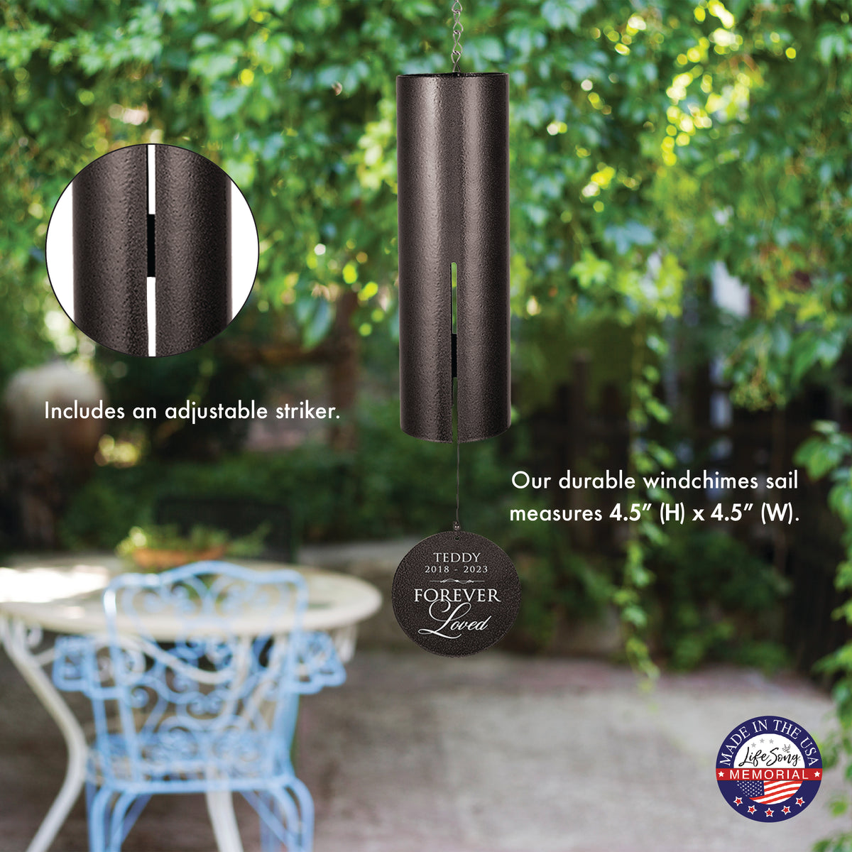 Forever Loved Engraved Memorial Wind Chime