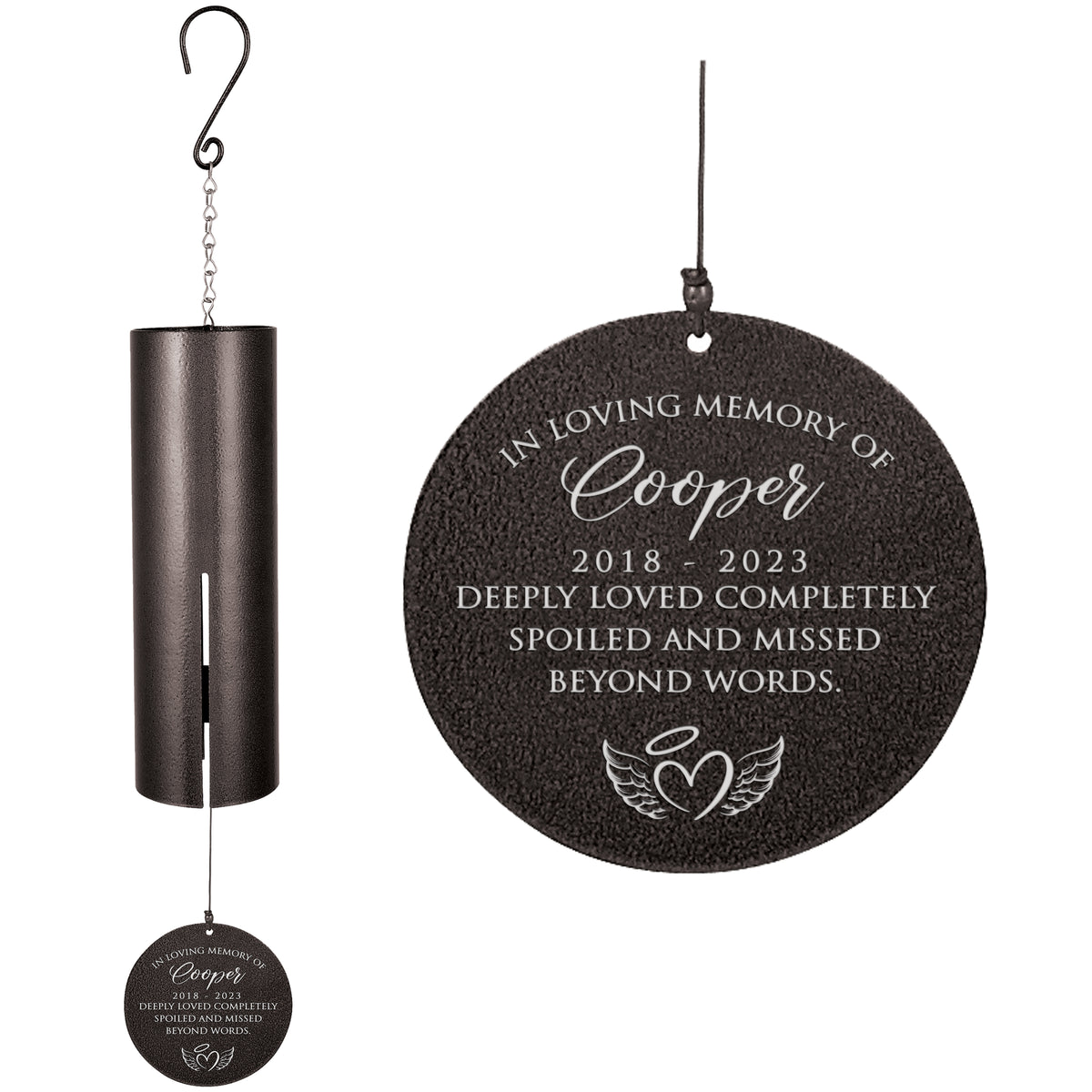 Deeply Loved, Completely Spoiled Engraved Pet Wind Chime
