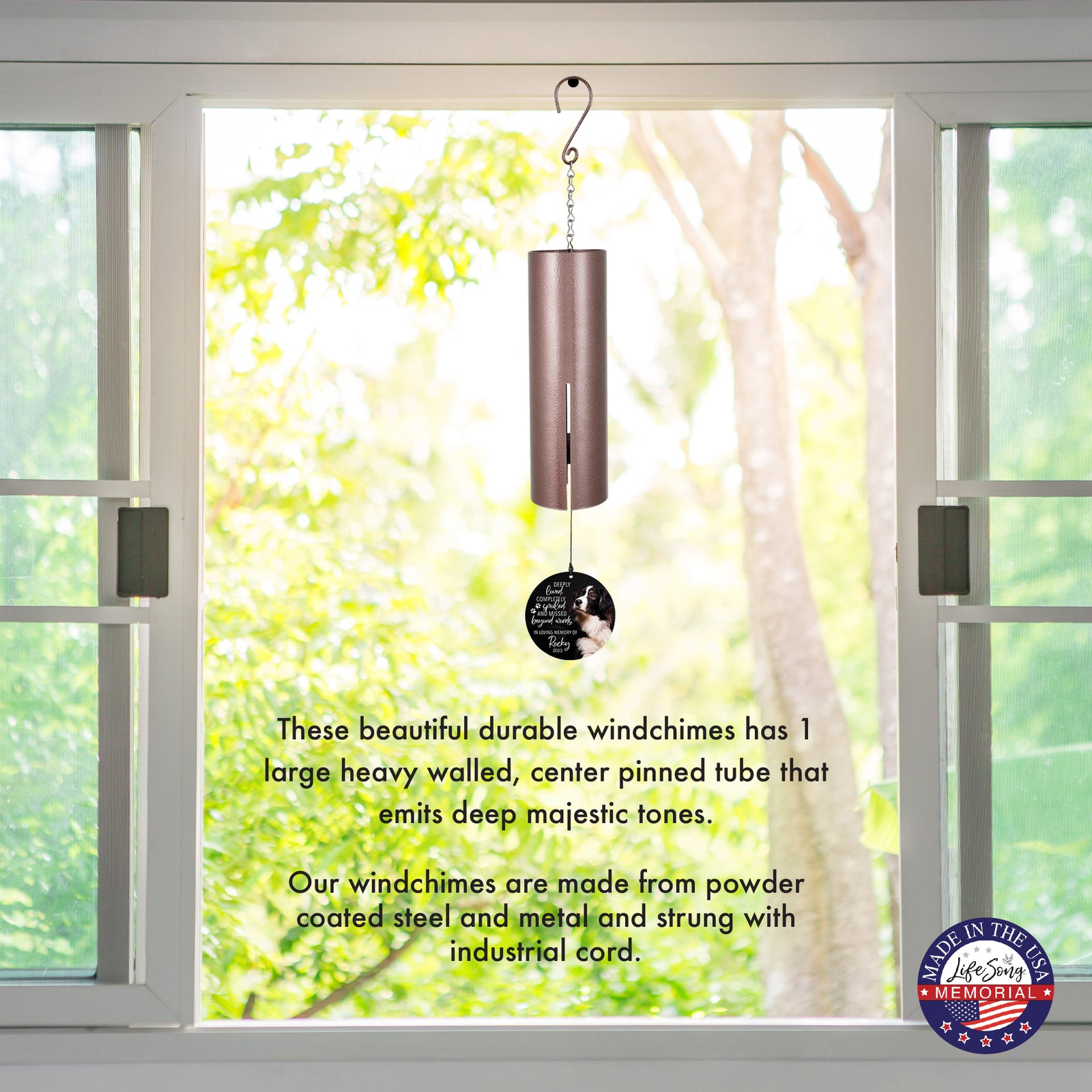Deeply Loved, Completely Spoiled Printed Pet Wind Chime