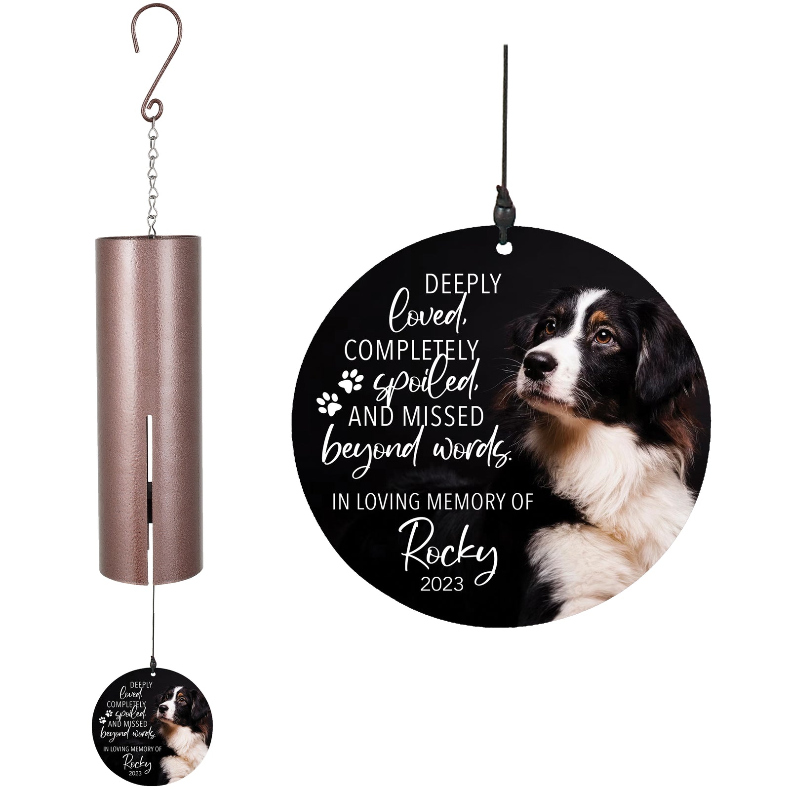 Deeply Loved, Completely Spoiled Printed Pet Wind Chime