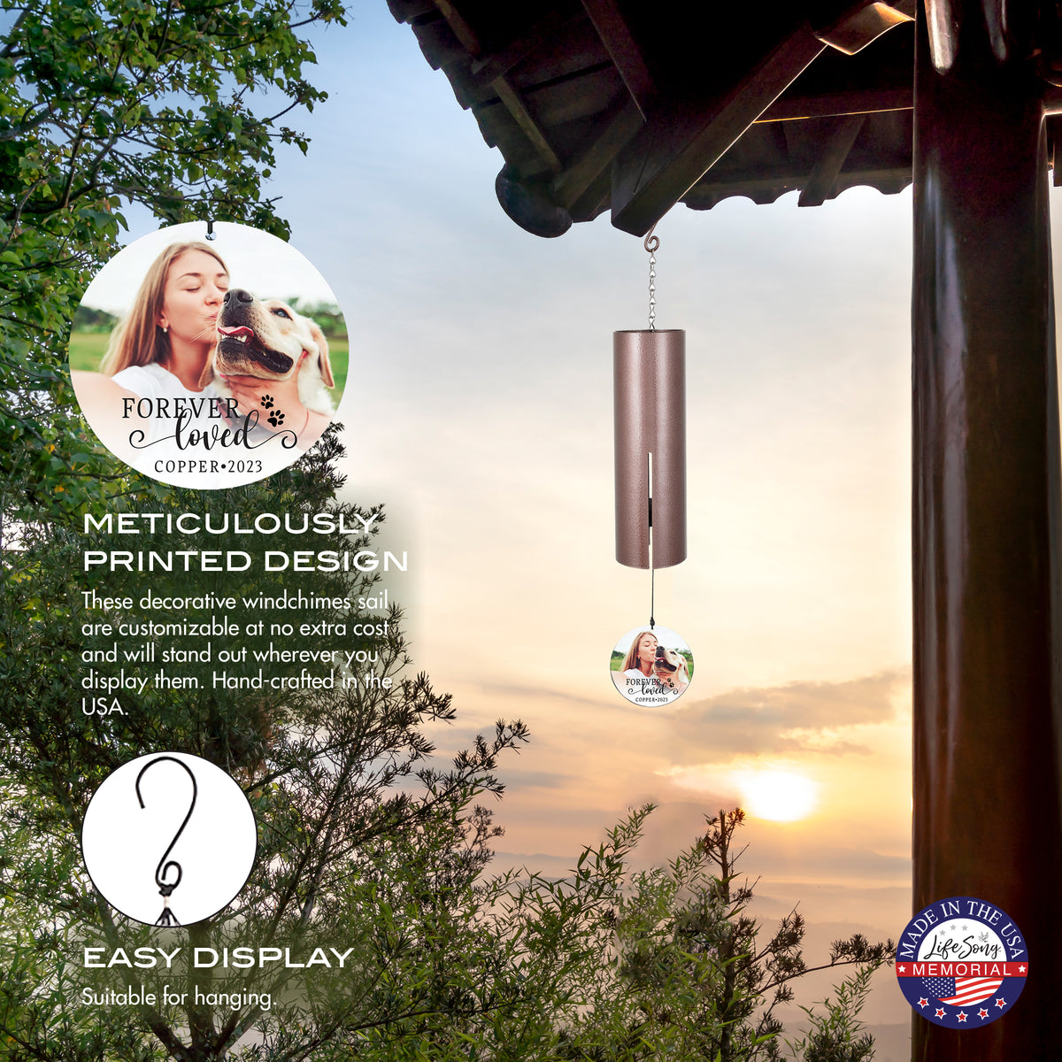 Forever Loved Printed Memorial Wind Chime