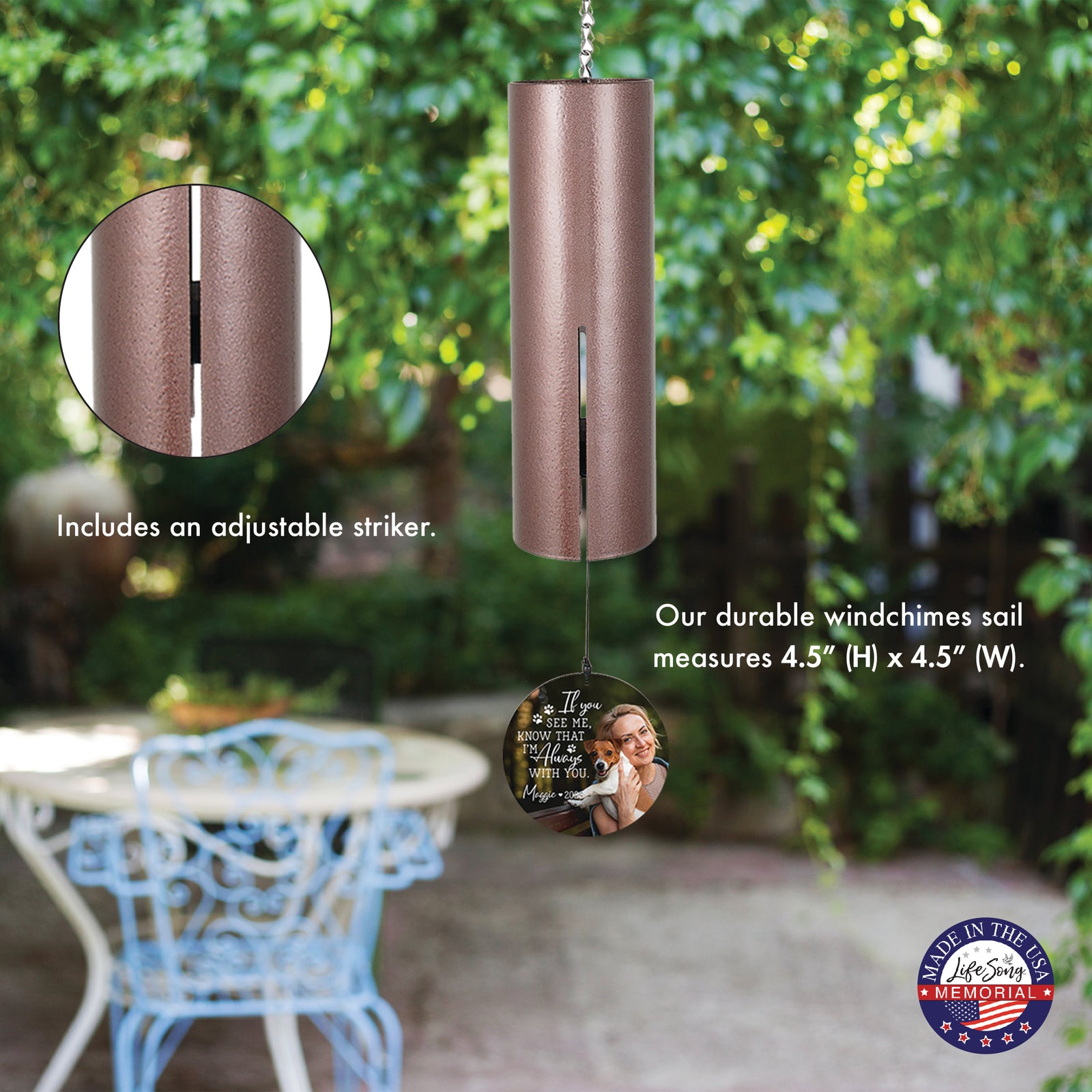 If You See Me, Know I'm Always With You Printed Wind Chime