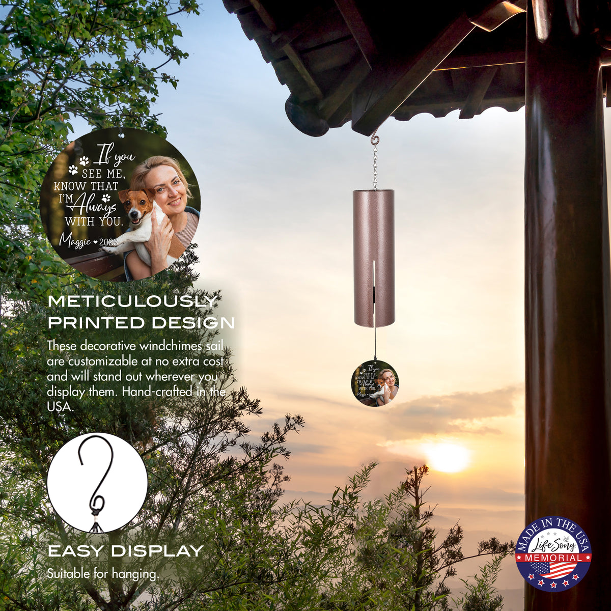 If You See Me, Know I'm Always With You Printed Wind Chime