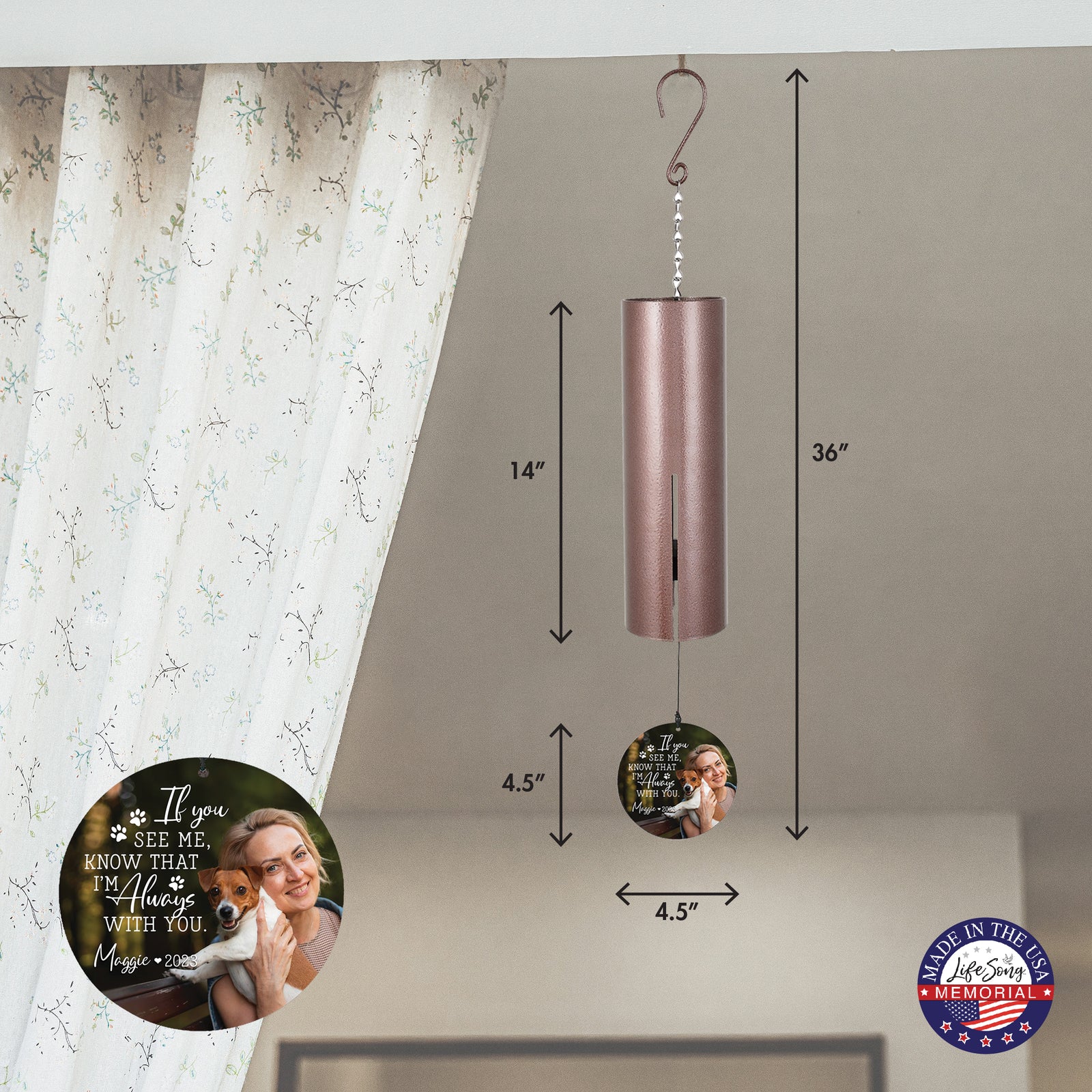 If You See Me, Know I'm Always With You Printed Wind Chime