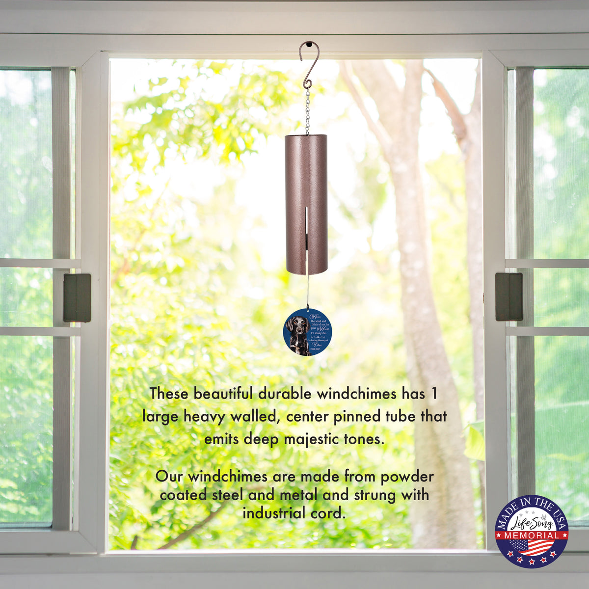 Hear the Wind and Think of Me Printed Memorial Wind Chime