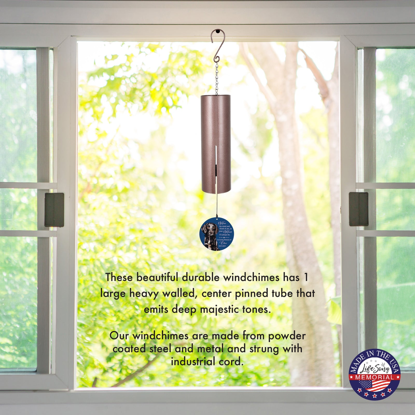 Hear the Wind and Think of Me Printed Memorial Wind Chime