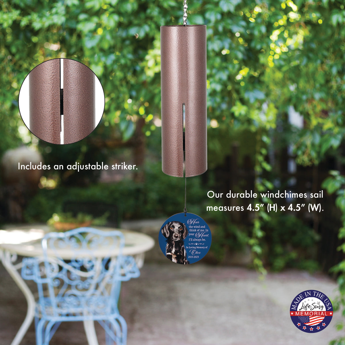 Hear the Wind and Think of Me Printed Memorial Wind Chime