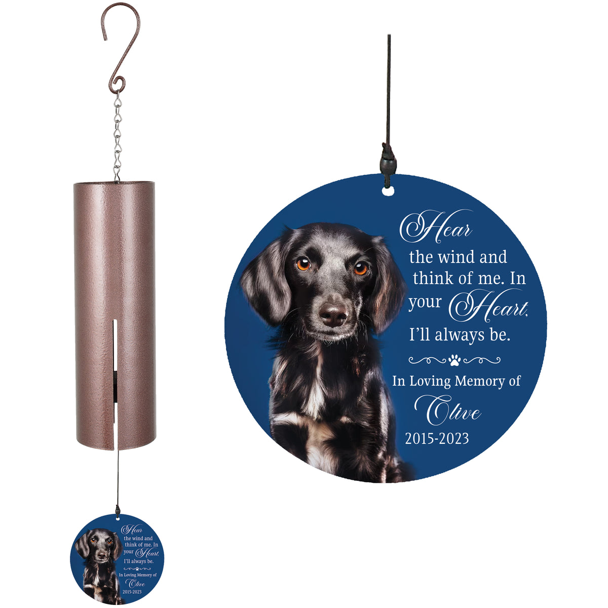 Hear the Wind and Think of Me Printed Memorial Wind Chime