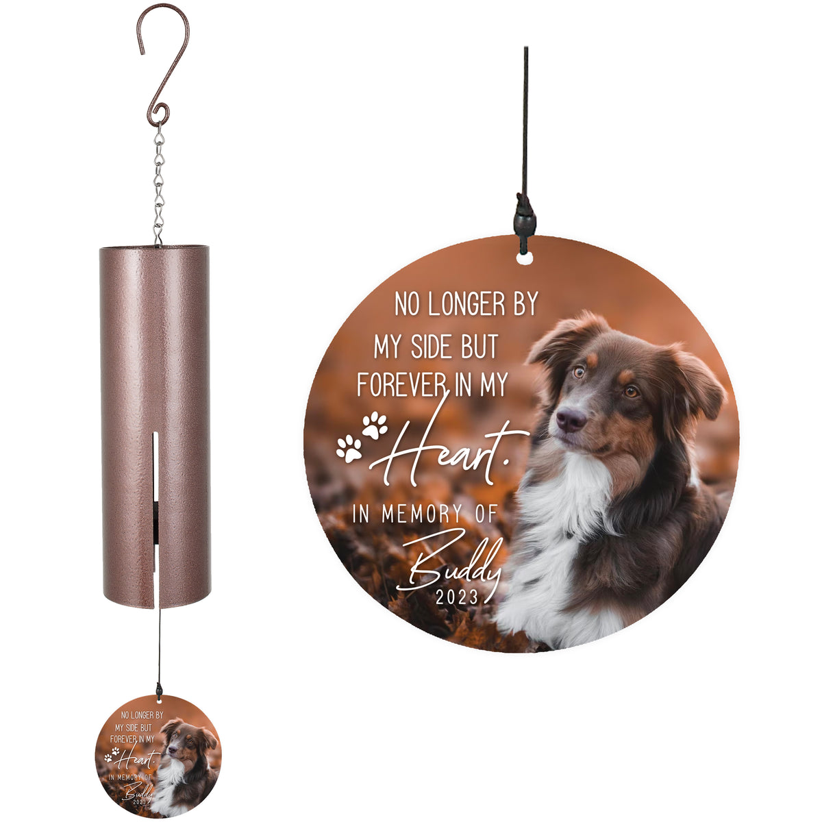 No Longer By My Side Printed Memorial Wind Chime