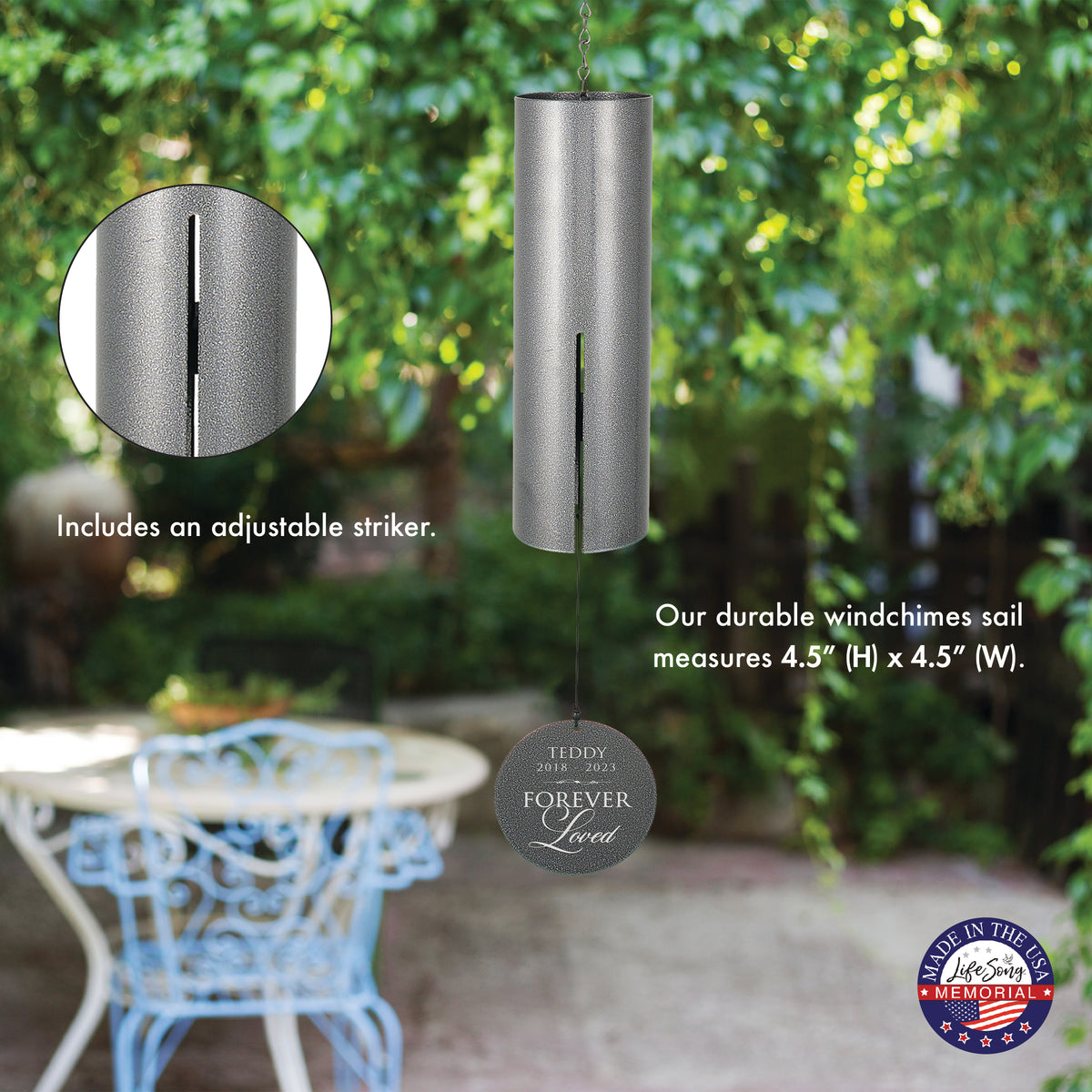 Forever Loved Printed Memorial Wind Chime