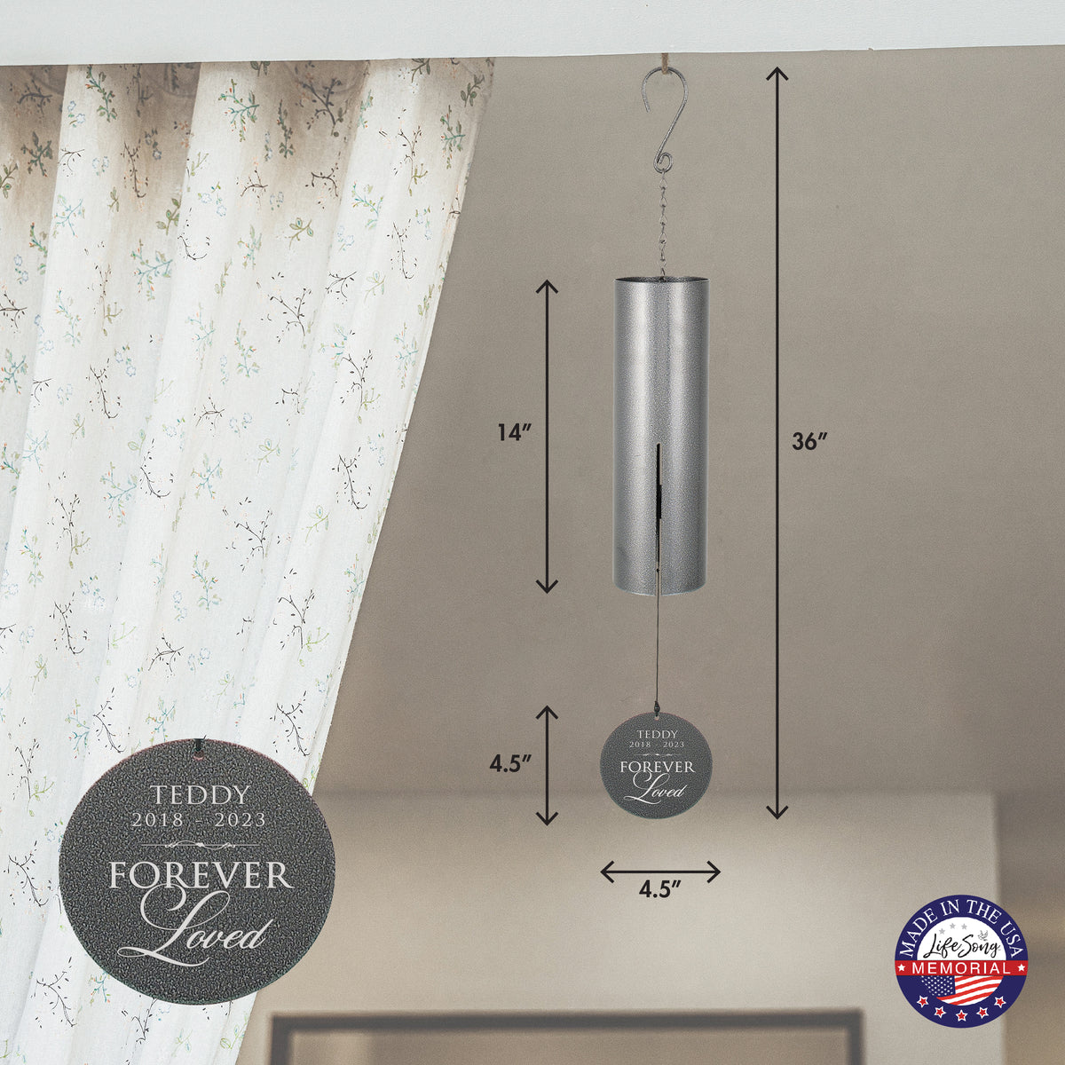 Forever Loved Printed Memorial Wind Chime