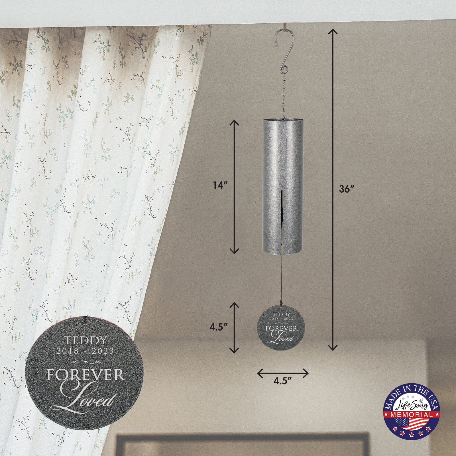 Forever Loved Printed Memorial Wind Chime