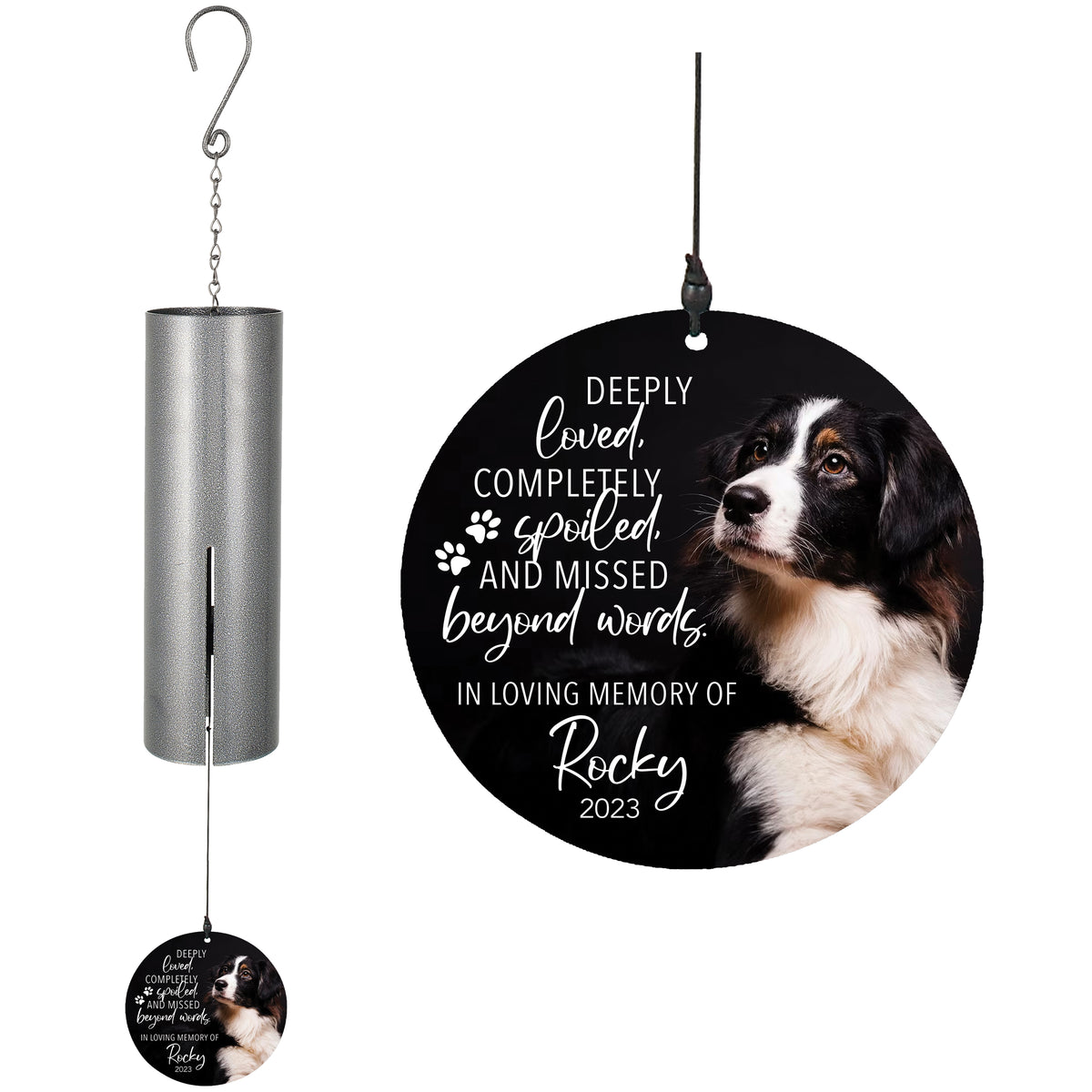 Deeply Loved, Completely Spoiled Printed Pet Wind Chime