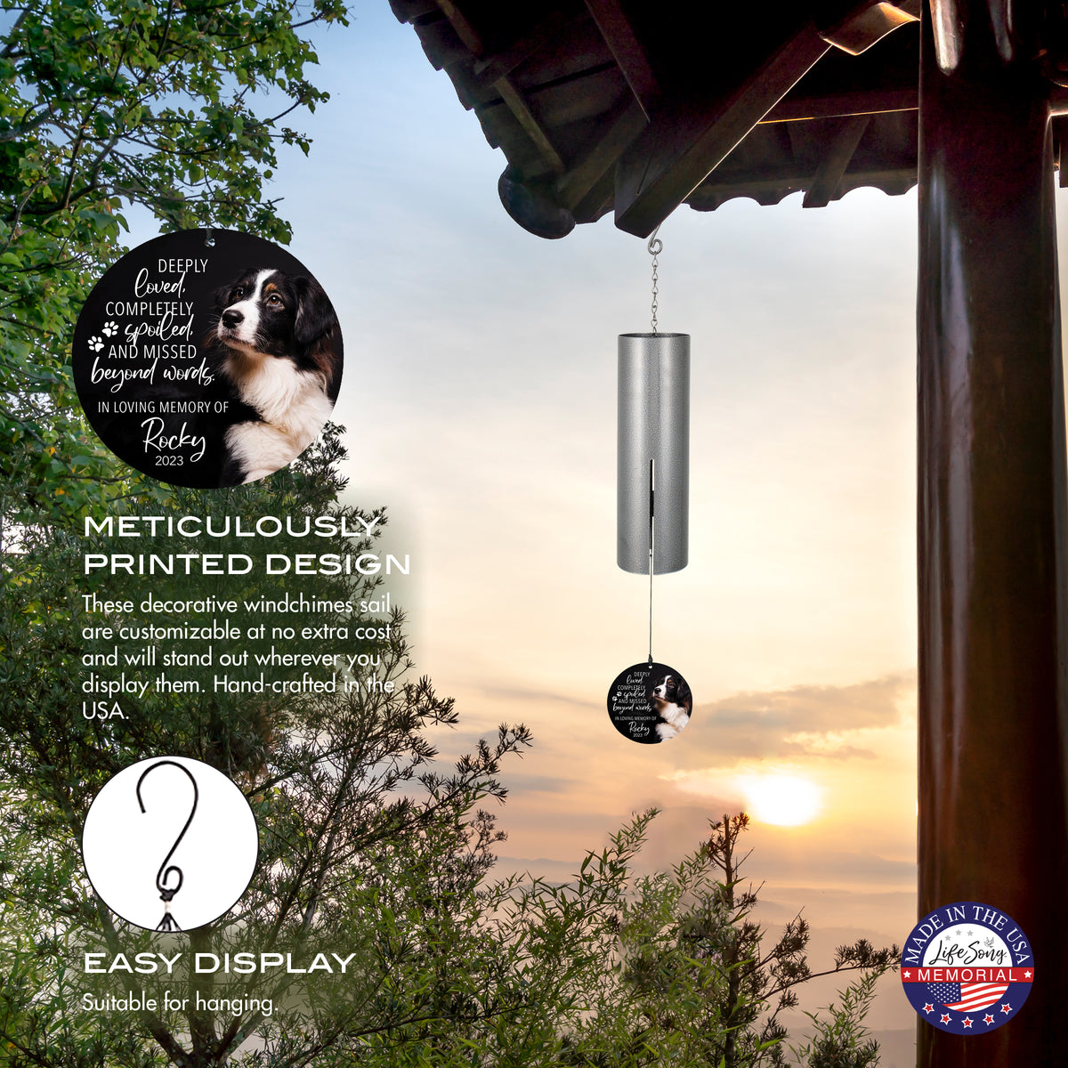 Deeply Loved, Completely Spoiled Printed Pet Wind Chime