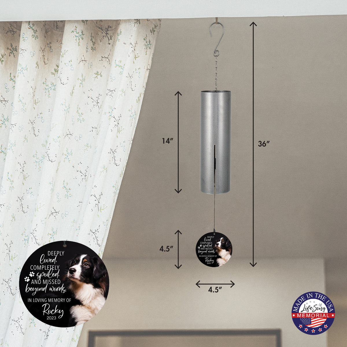 Deeply Loved, Completely Spoiled Printed Pet Wind Chime