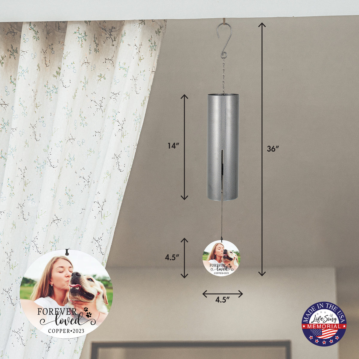 Forever Loved Printed Memorial Wind Chime