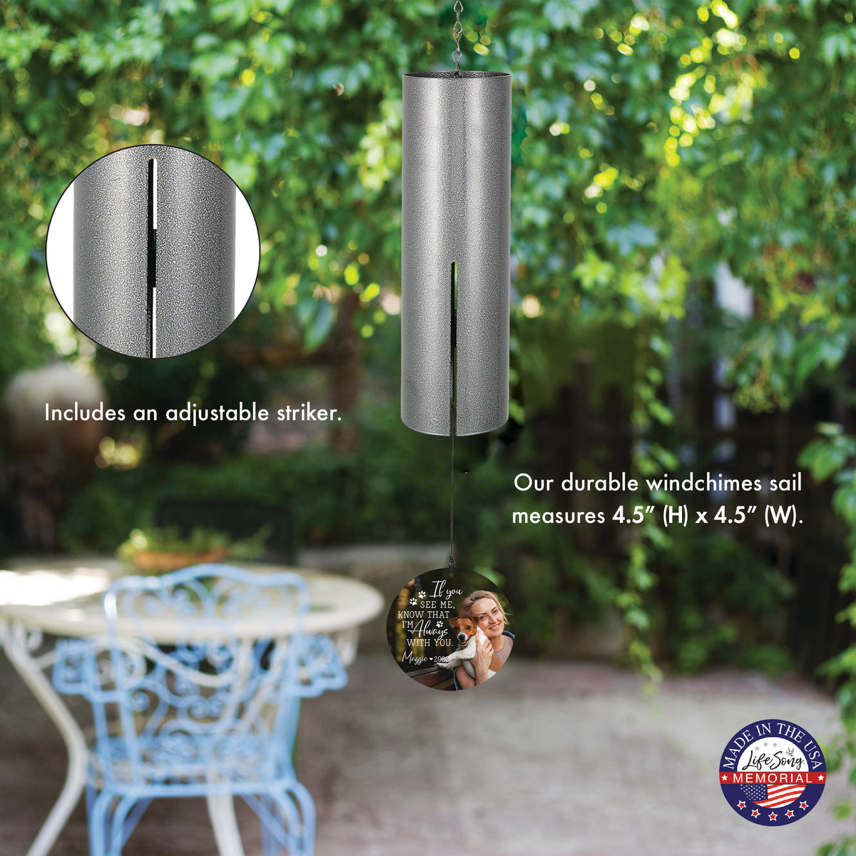 If You See Me, Know I'm Always With You Printed Wind Chime