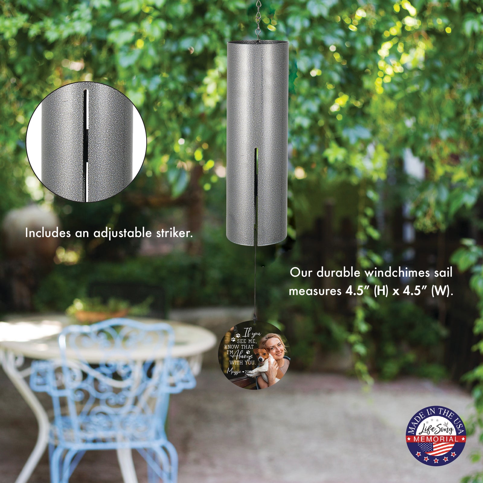 If You See Me, Know I'm Always With You Printed Wind Chime