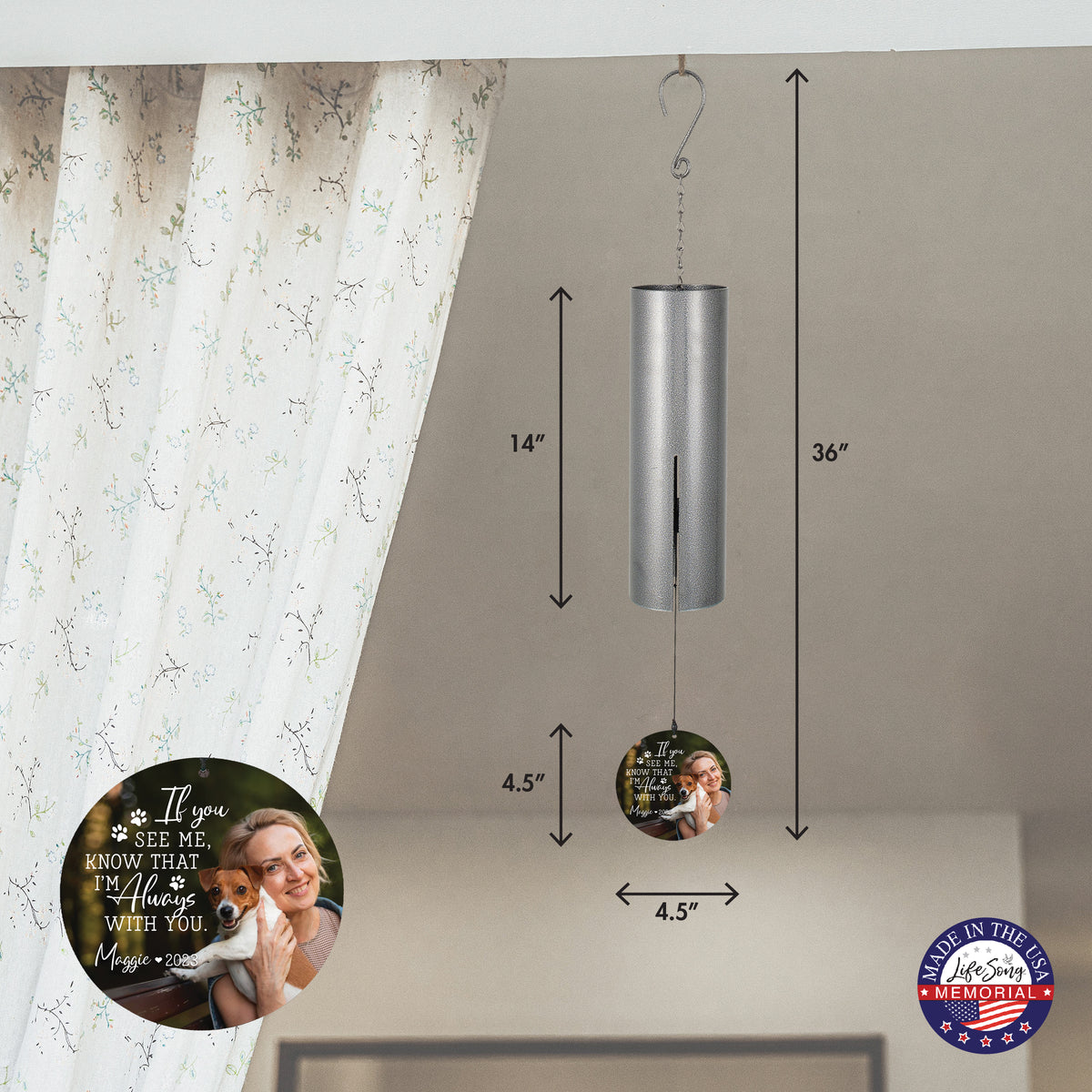 If You See Me, Know I'm Always With You Printed Wind Chime