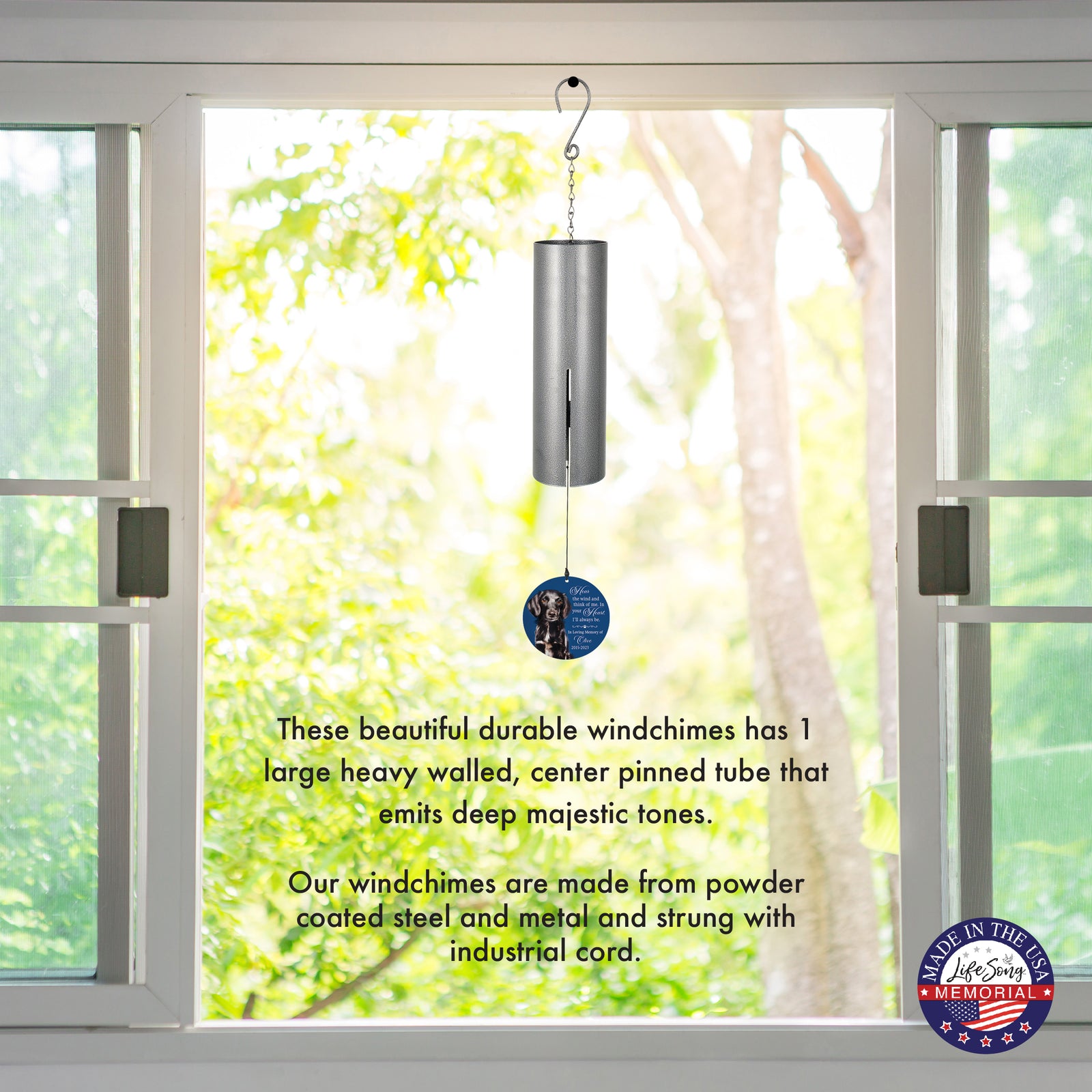 Hear the Wind and Think of Me Printed Memorial Wind Chime