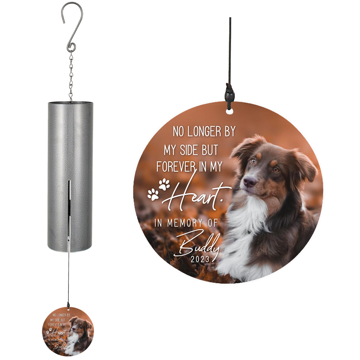 No Longer By My Side Printed Memorial Wind Chime