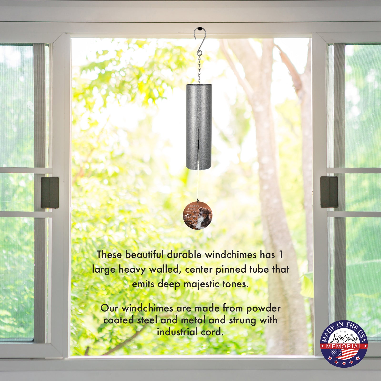 No Longer By My Side Printed Memorial Wind Chime
