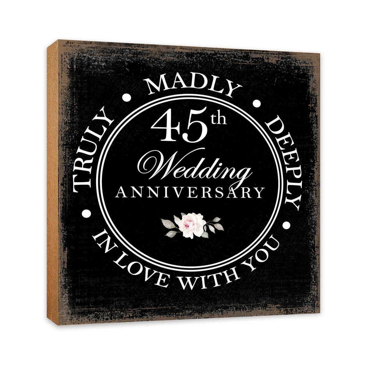45th Wedding Anniversary Unique Shelf Decor and Tabletop Signs Gift for Couples - In Love With You - LifeSong Milestones