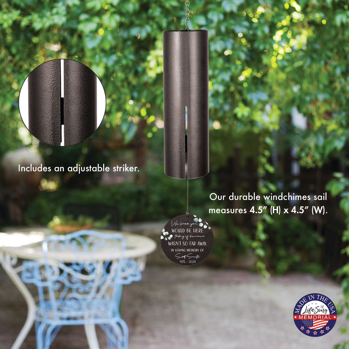 Personalized Memorial Wind Chime - We Know You Would Be Here Today If Heaven Wasn't So Far Away, 36"
