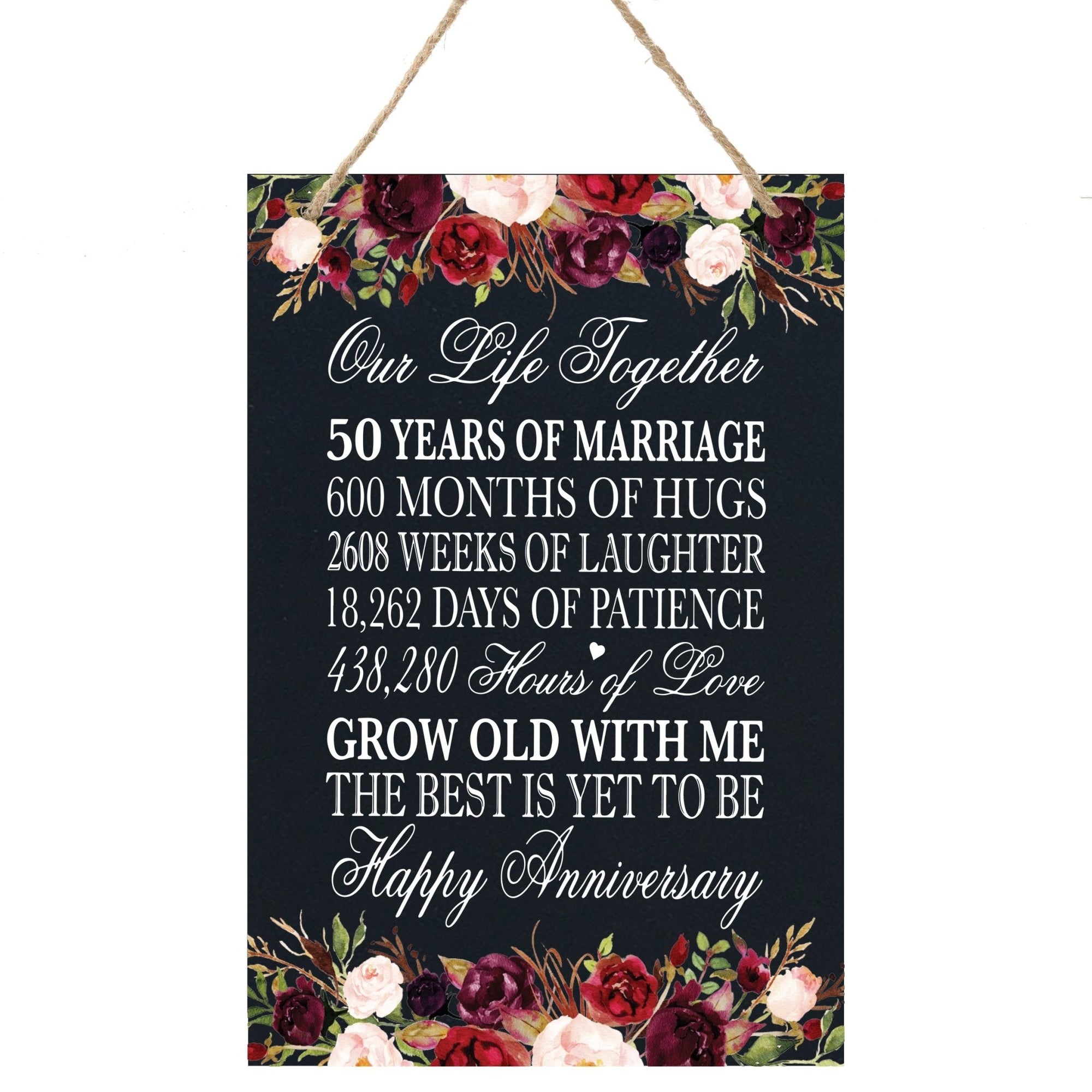 50th Wedding Anniversary Rope Sign - Our Life Together - LifeSong Milestones