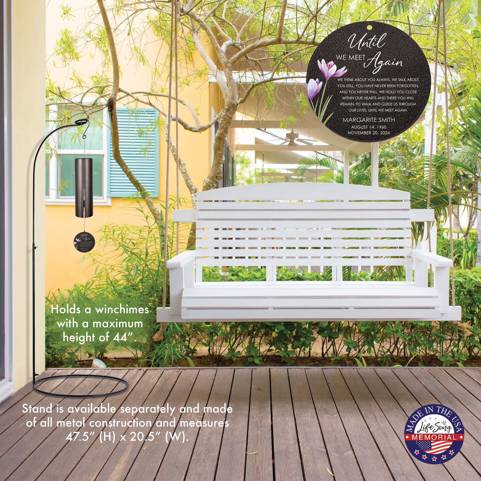 Personalized Memorial Wind Chime - Until We Meet Again, 36"