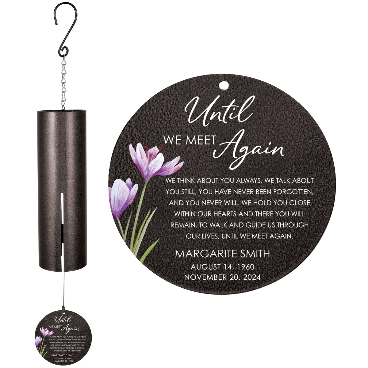 Personalized Memorial Wind Chime - Until We Meet Again, 36"