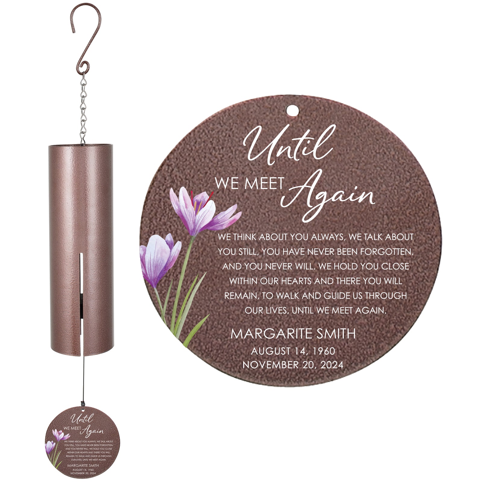 Personalized Memorial Wind Chime - Until We Meet Again, 36"