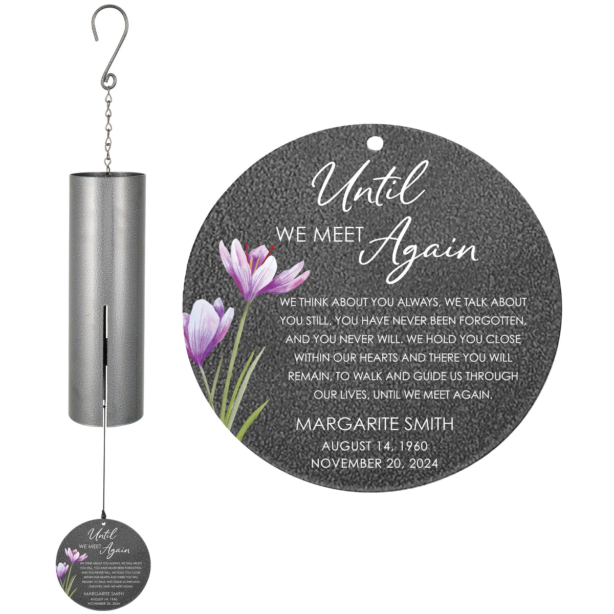 Personalized Memorial Wind Chime - Until We Meet Again, 36"