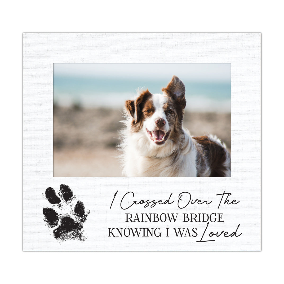 Pet Memorial Photo Frame with Paw Print, 6.875" x 7.5"
