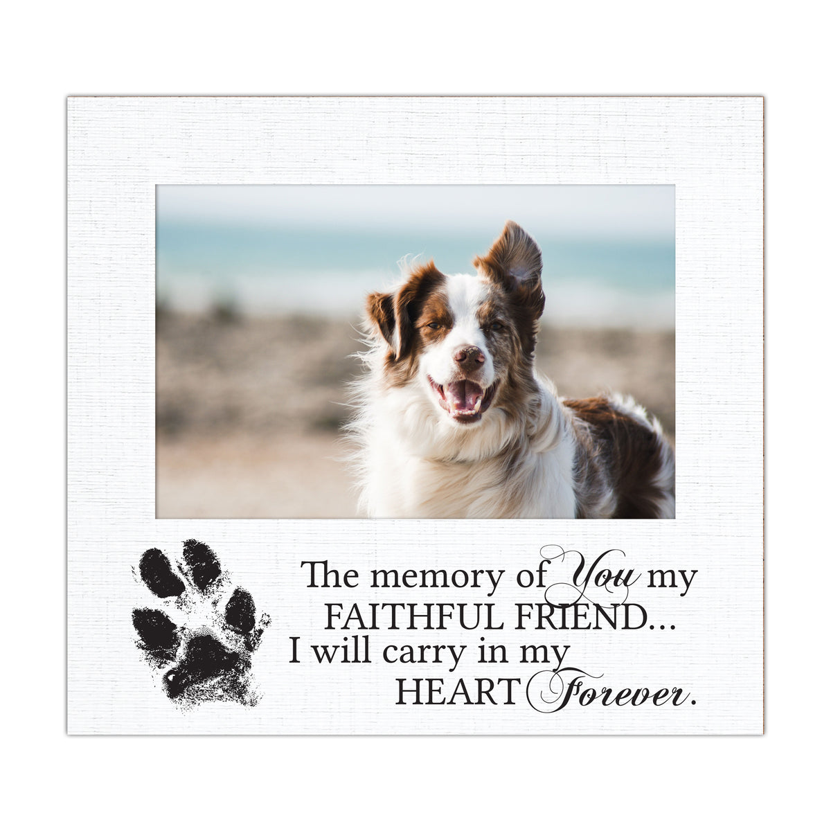 Pet Memorial Photo Frame with Paw Print, 6.875" x 7.5"