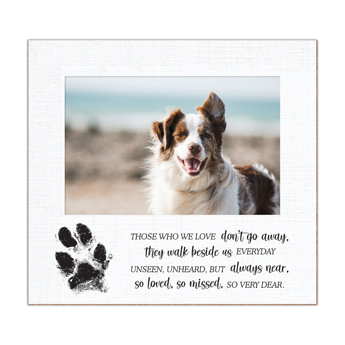Pet Memorial Photo Frame with Paw Print, 6.875" x 7.5"