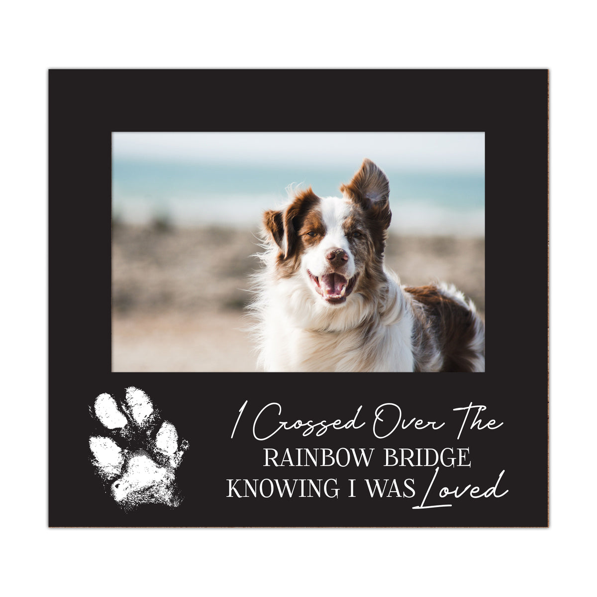 Pet Memorial Photo Frame with Paw Print, 6.875" x 7.5"
