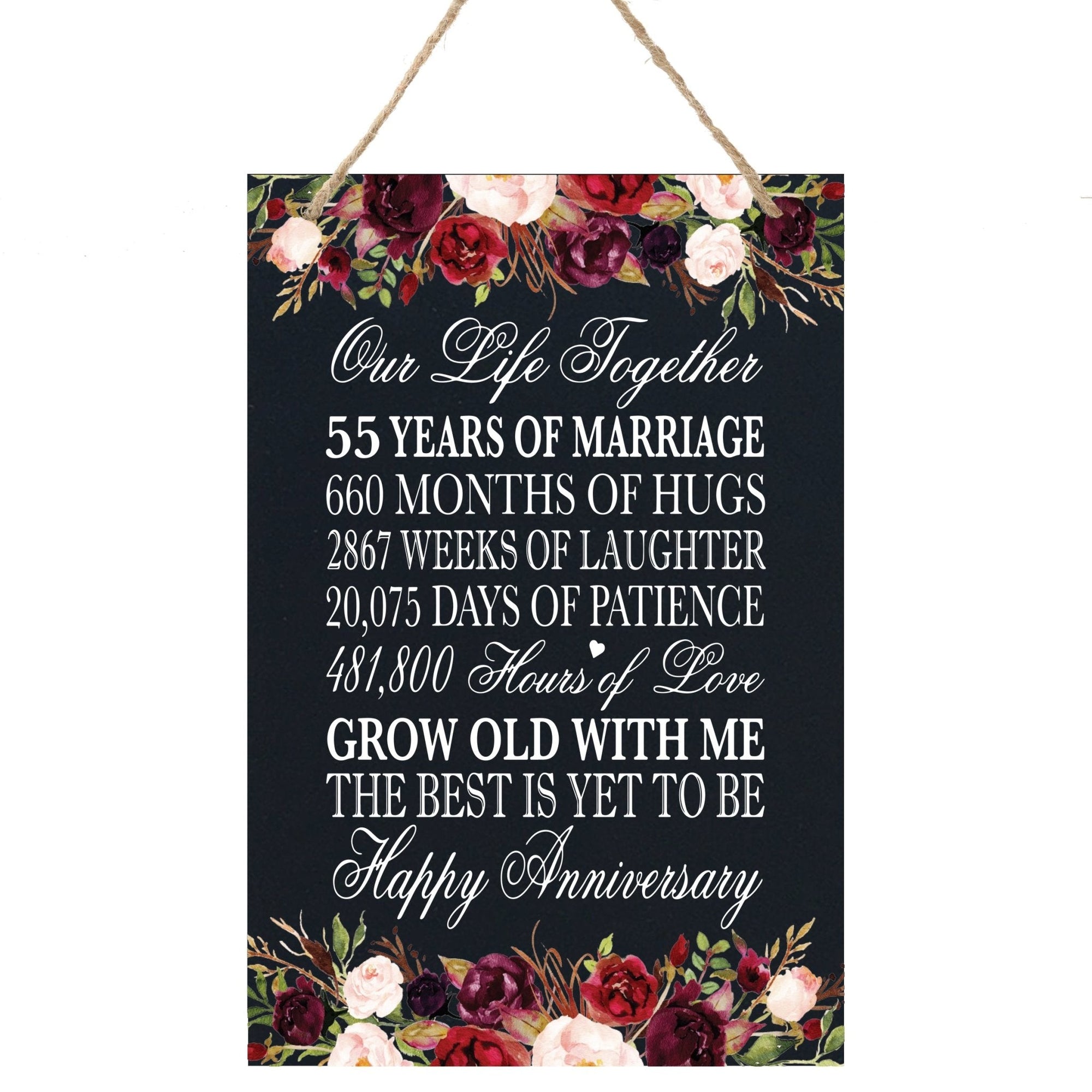 55th Wedding Anniversary Rope Sign - Our Life Together - LifeSong Milestones