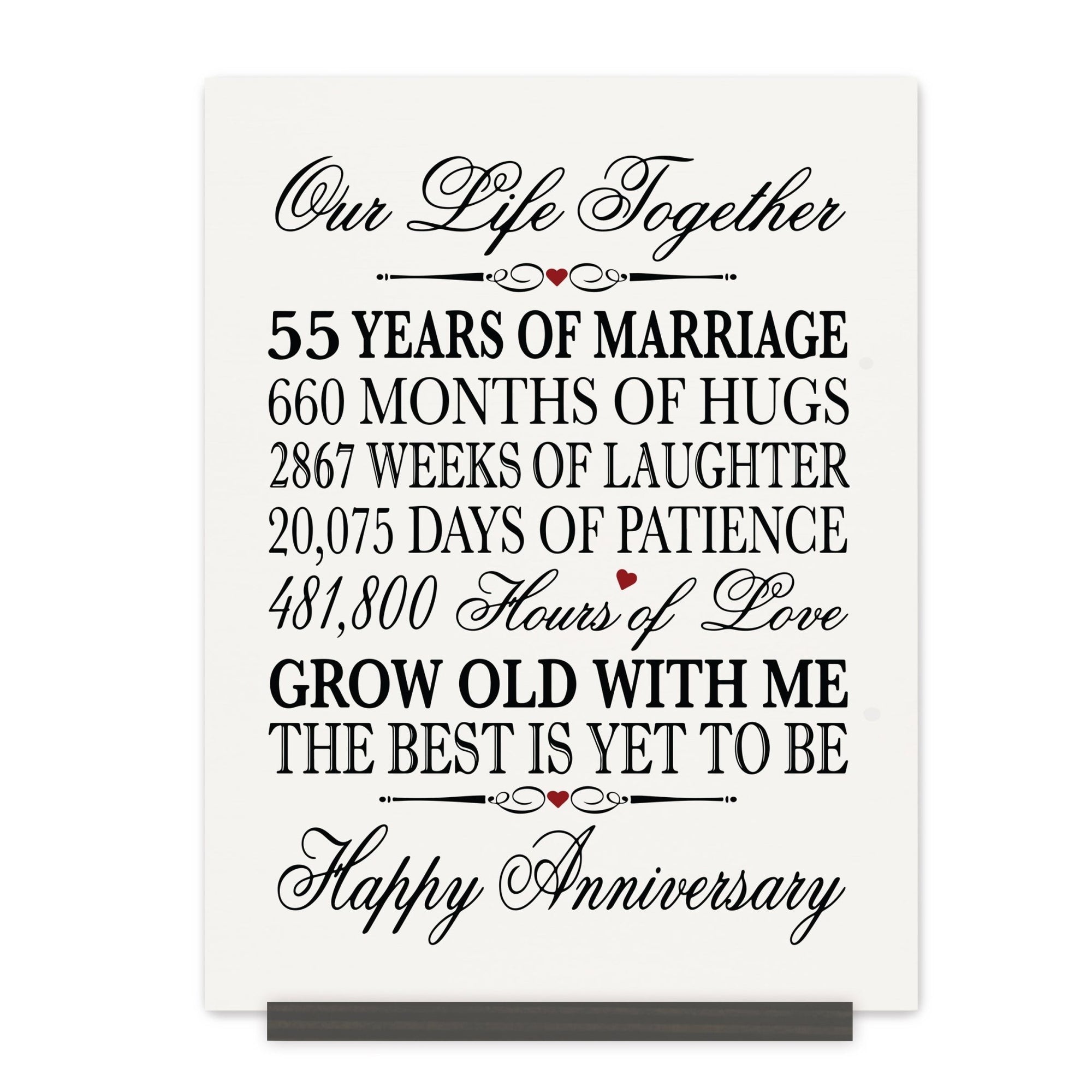 55th Wedding Anniversary Wall Plaque - Our Life Together - LifeSong Milestones