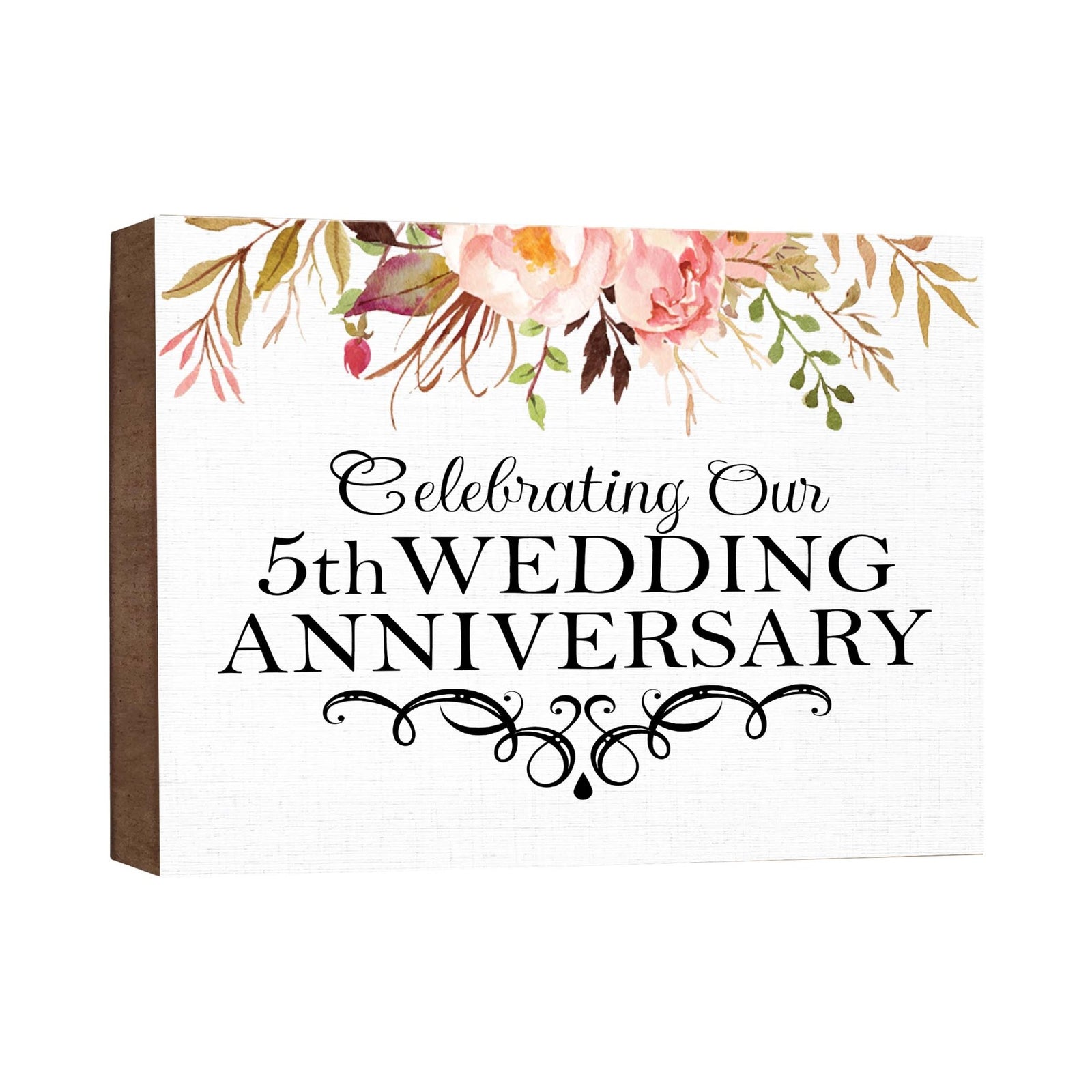 5th Wedding Anniversary Wall Plaque - Celebrating - LifeSong Milestones