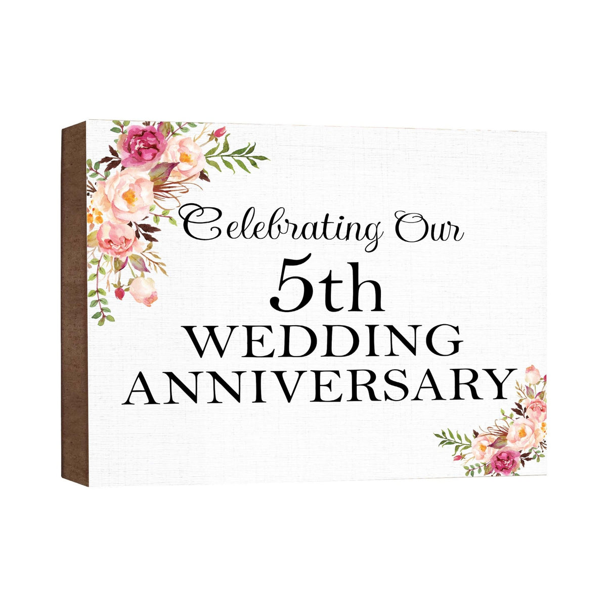 5th Wedding Anniversary Wall Plaque - Celebrating - LifeSong Milestones